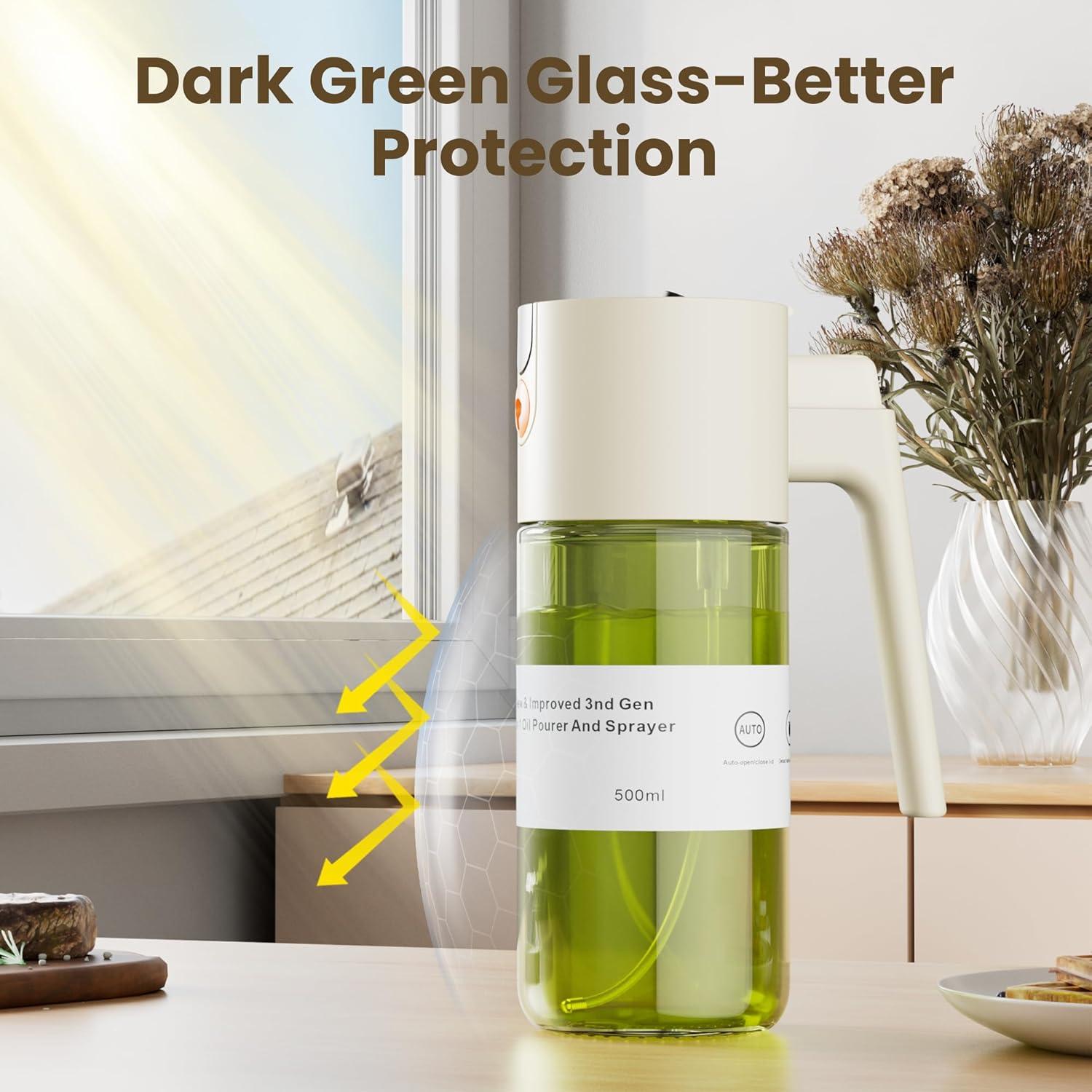 Rociador de Aceite de Vidrio 500ml LAKUMIQI a Prueba de Fugas