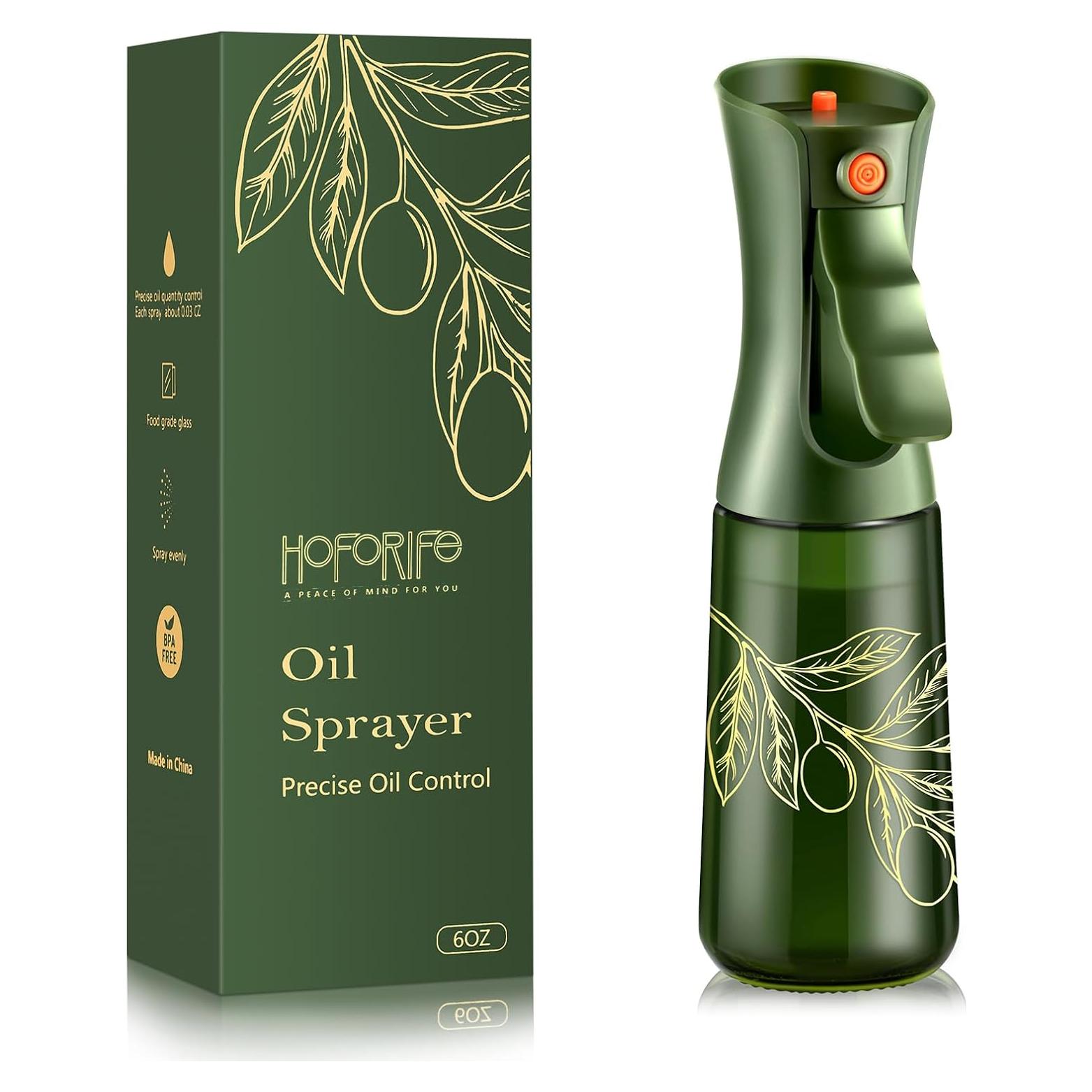 Botella de Vidrio para Aceite de Oliva 200ml HOFORIFE con Spray