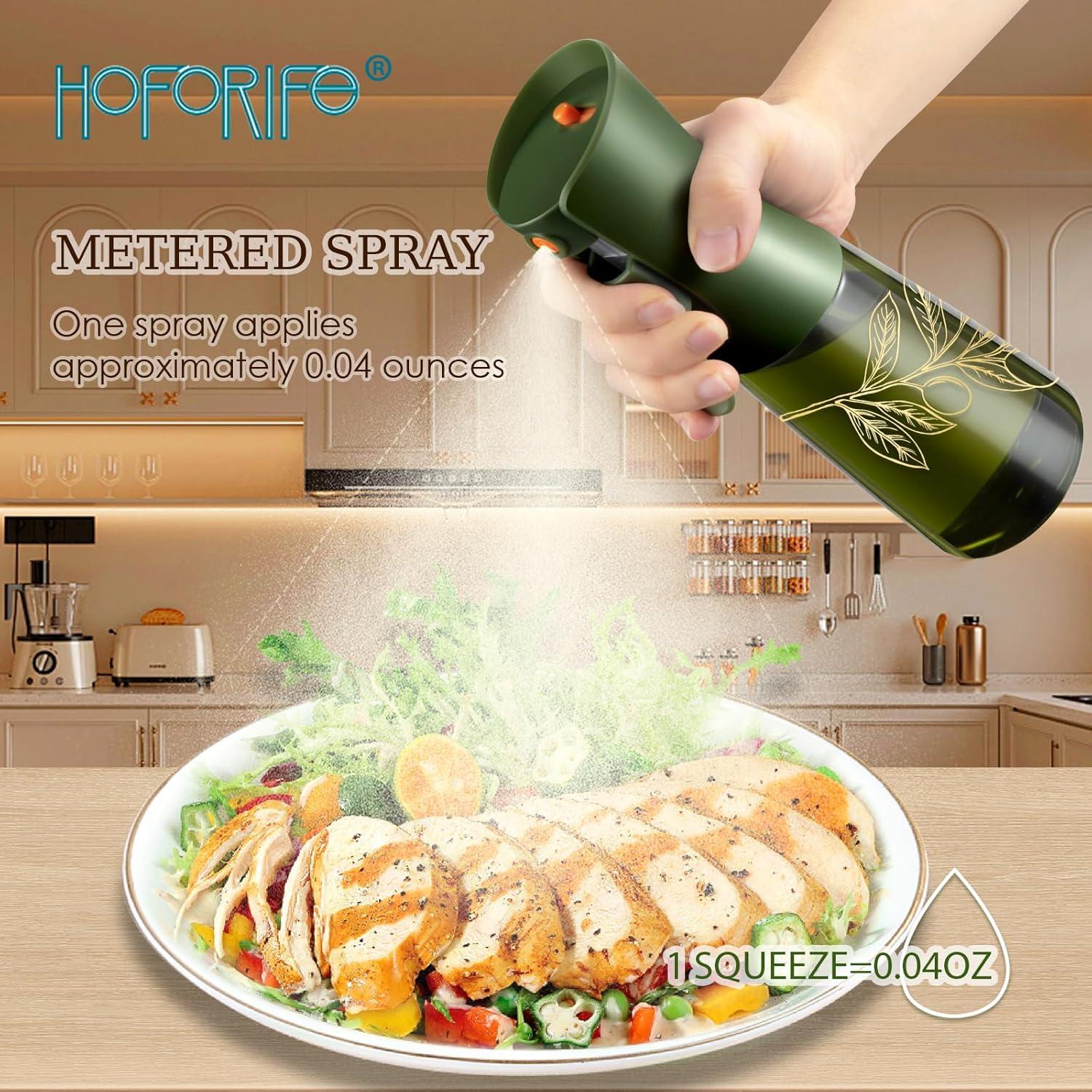 Botella de Vidrio para Aceite de Oliva 200ml HOFORIFE con Spray