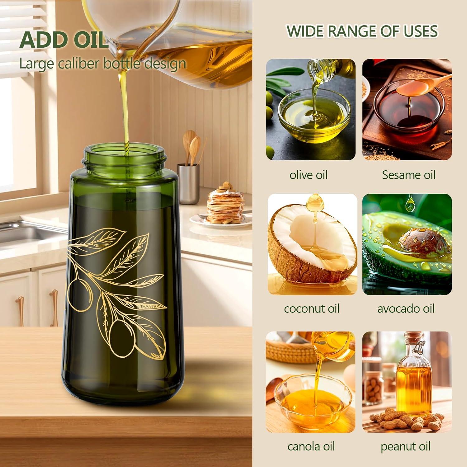 Botella de Vidrio para Aceite de Oliva 200ml HOFORIFE con Spray