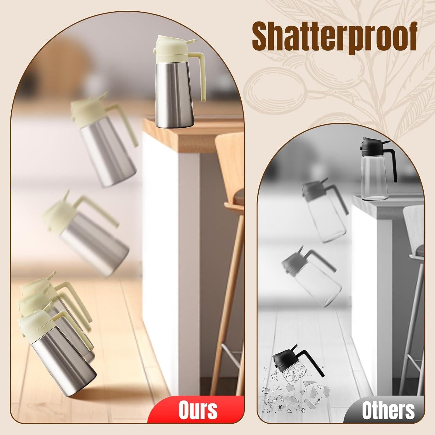 Botella dispensadora de aceite PARACITY 16 oz acero inoxidable