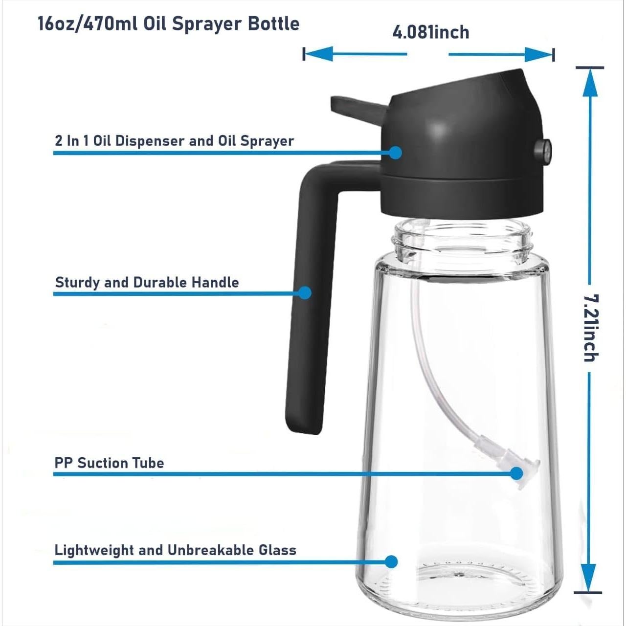 Set de Dispensador de Aceite MARC SUPPLIES - 2 Piezas 470ml
