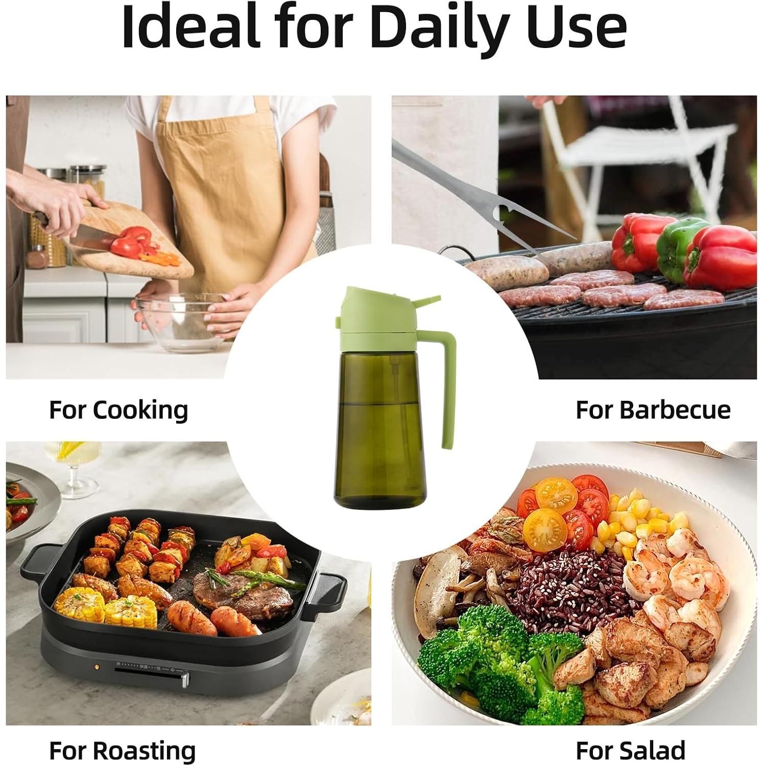 Botella dispensadora de aceite Aovdy 470ml verde oscuro