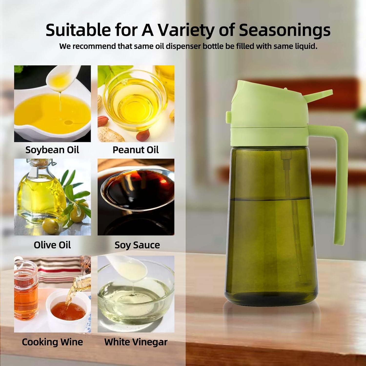 Botella dispensadora de aceite Aovdy 470ml verde oscuro