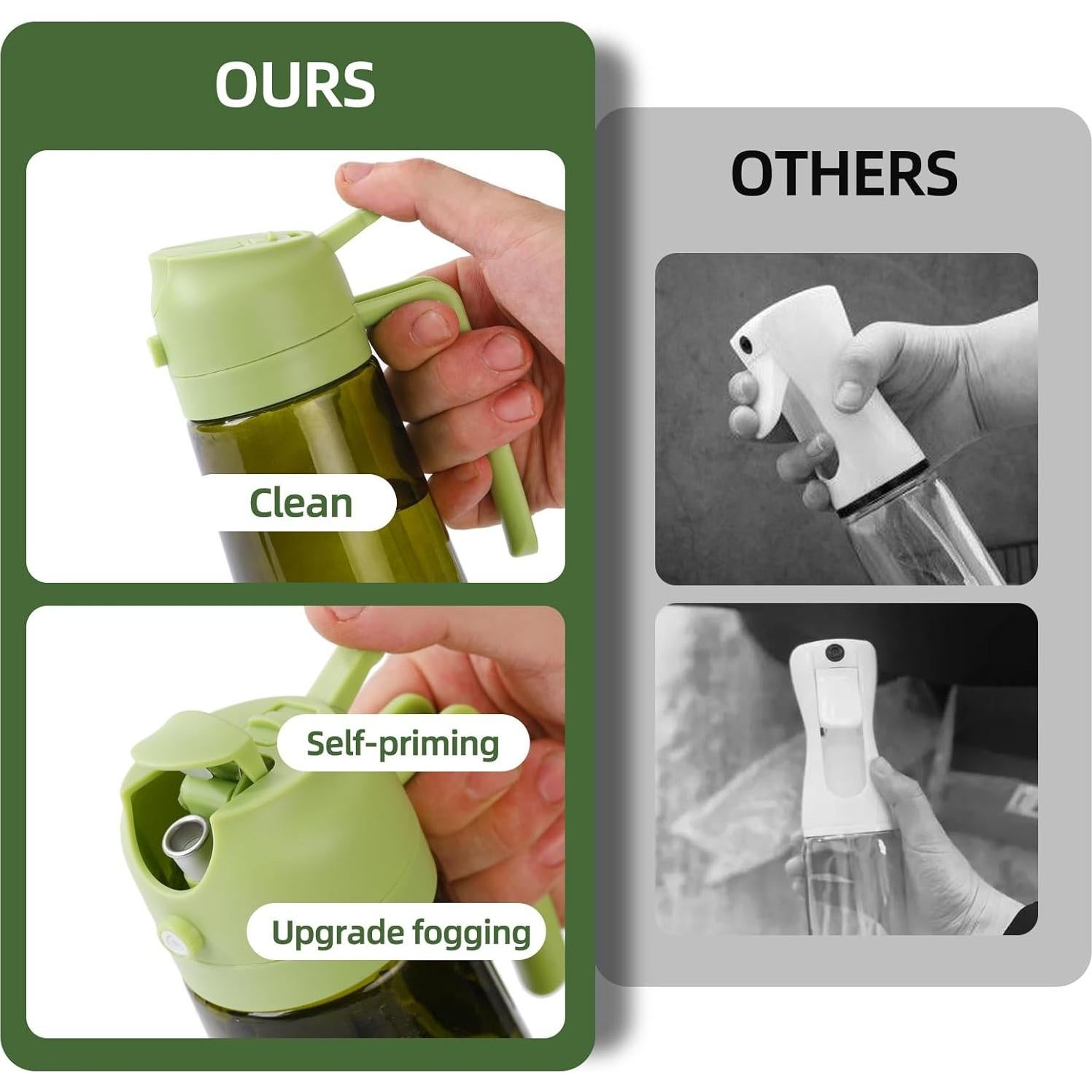 Botella dispensadora de aceite Aovdy 470ml verde oscuro