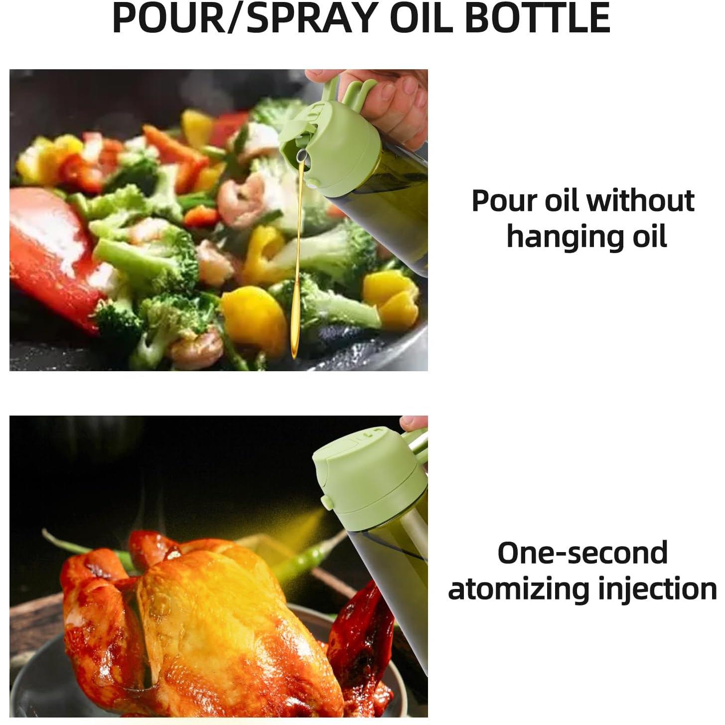 Botella dispensadora de aceite Aovdy 470ml verde oscuro