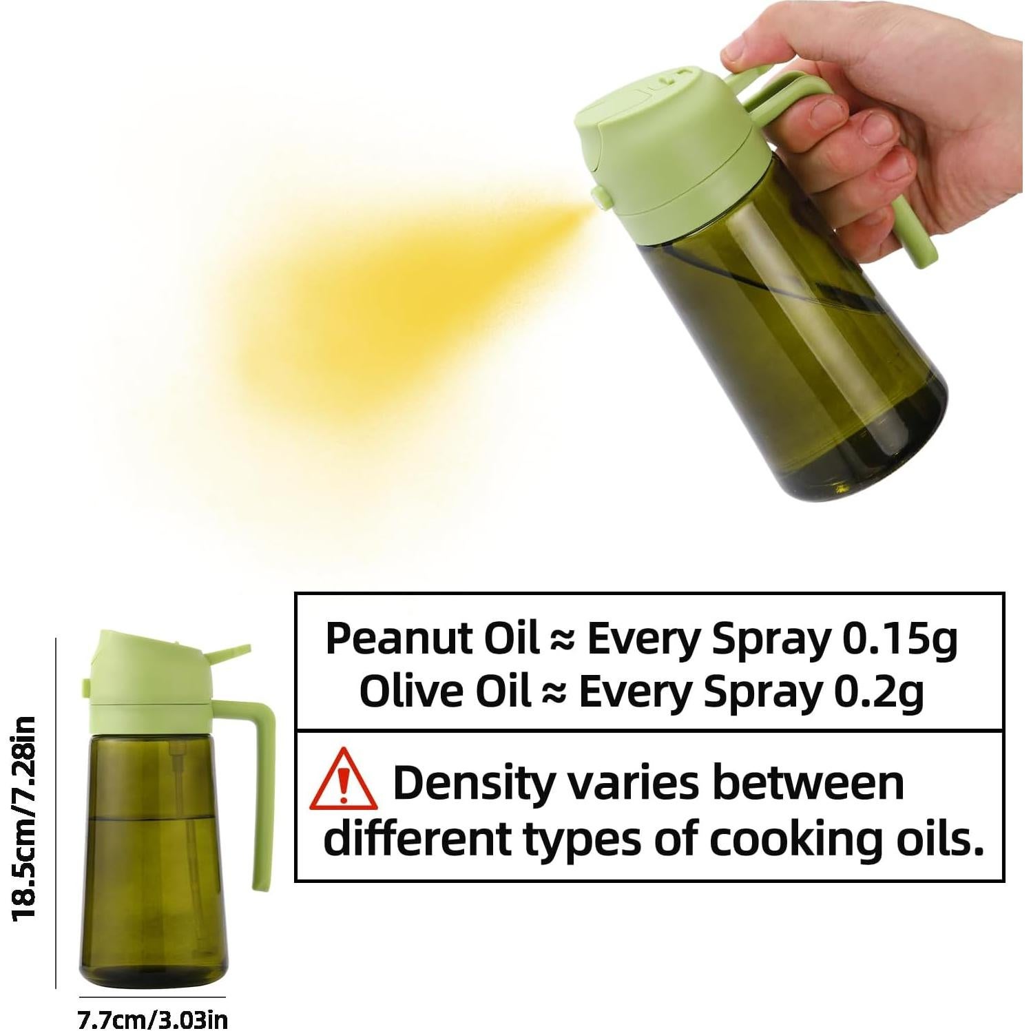 Botella dispensadora de aceite Aovdy 470ml verde oscuro