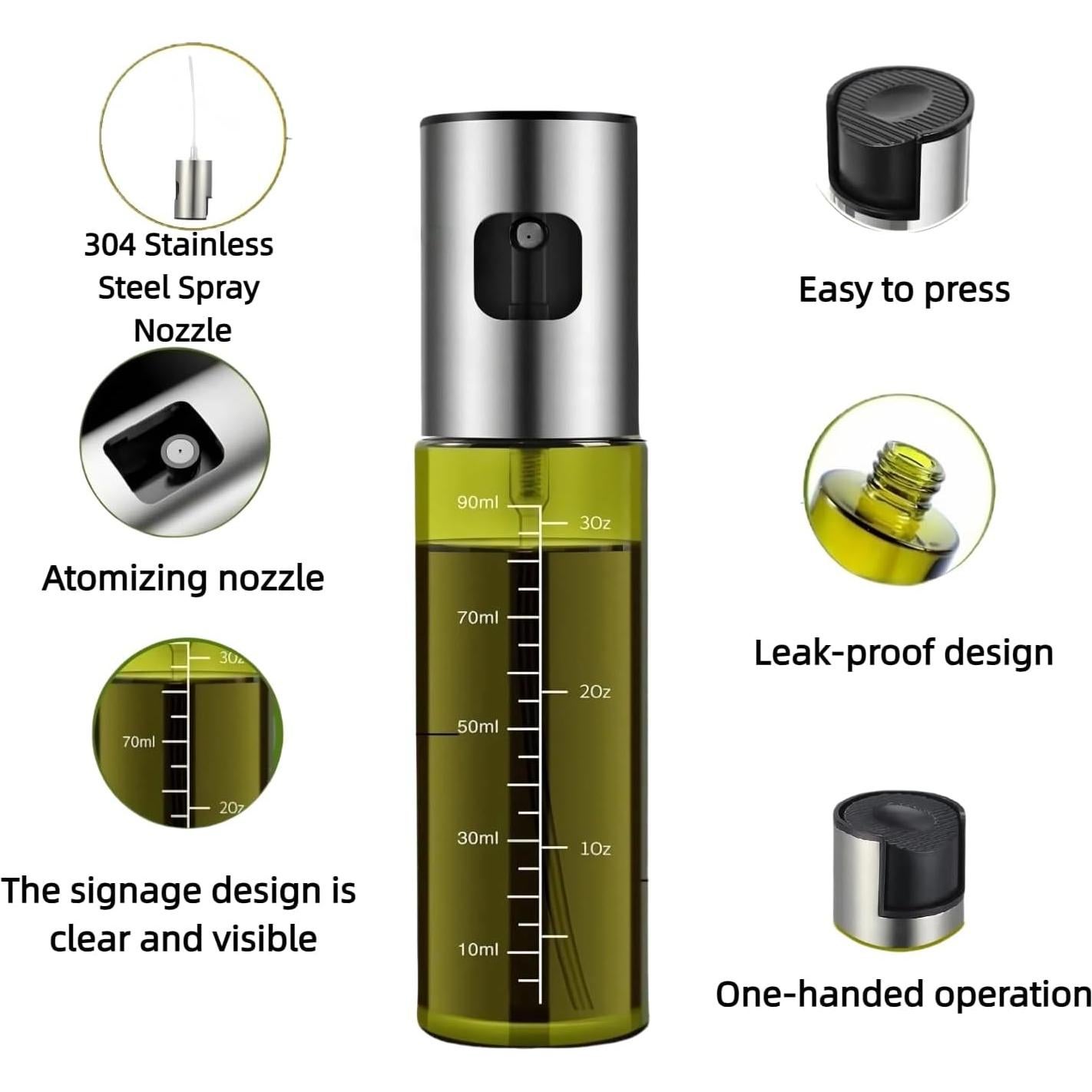 Rociador de Aceite Eavkoar 100ml Vidrio Grado Alimenticio