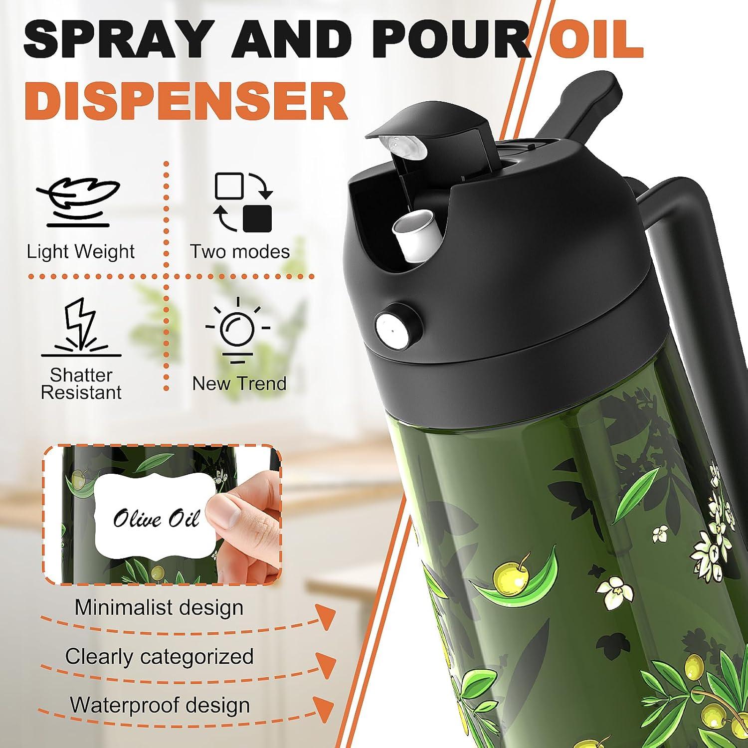 Pulverizador de Aceite COOLMI 470ml Set 2 Botellas Vidrio Negro