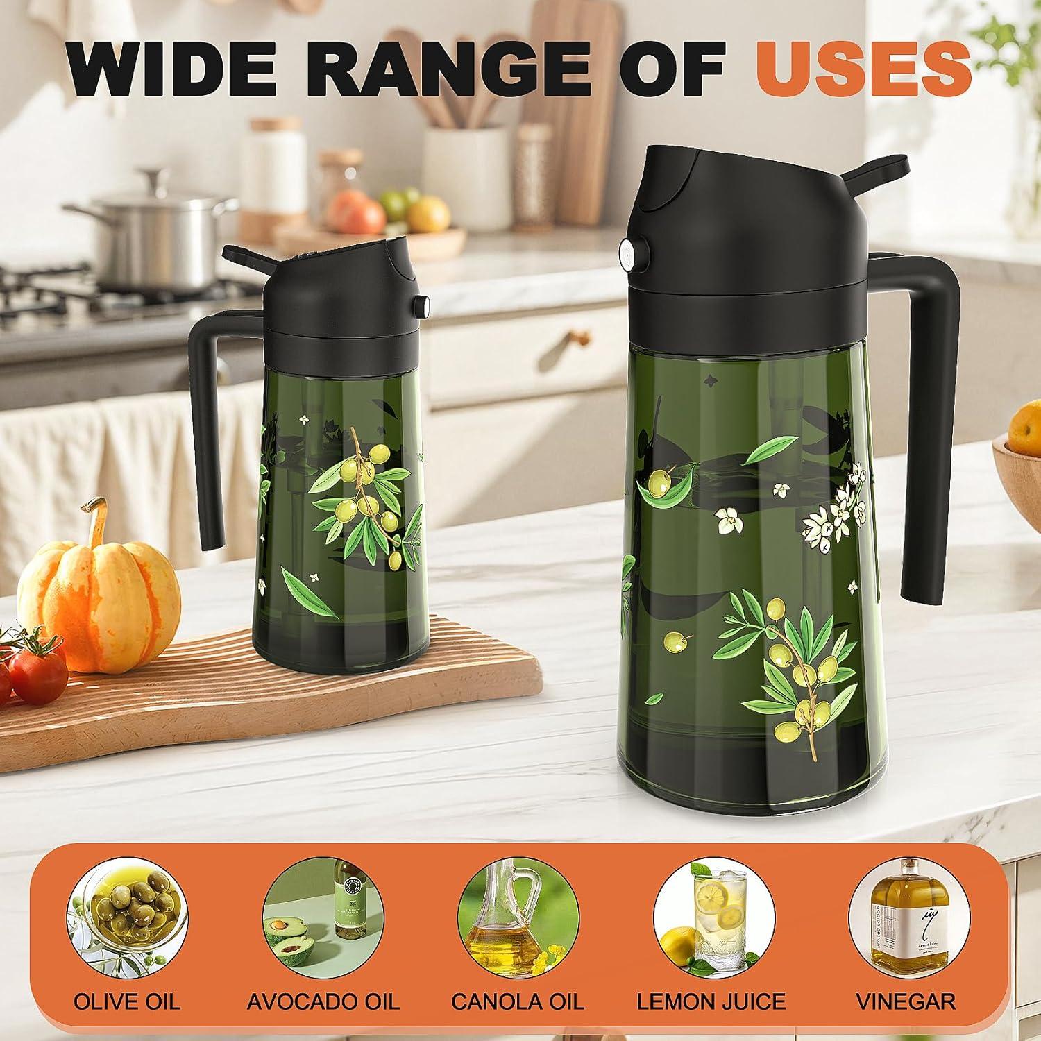 Pulverizador de Aceite COOLMI 470ml Set 2 Botellas Vidrio Negro