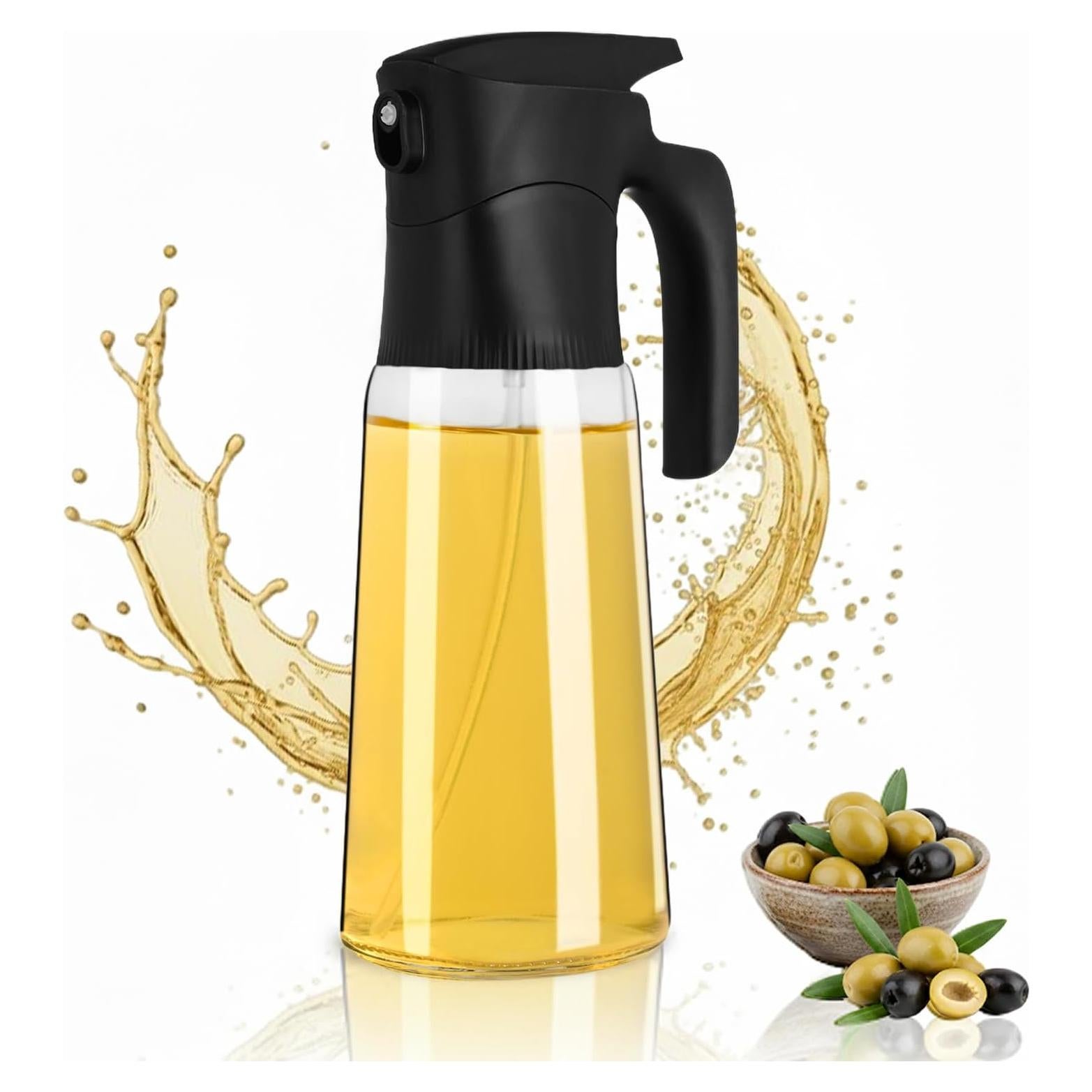 Botella Spray de Aceite de Oliva NYXVAULT 300ml Vidrio Negro