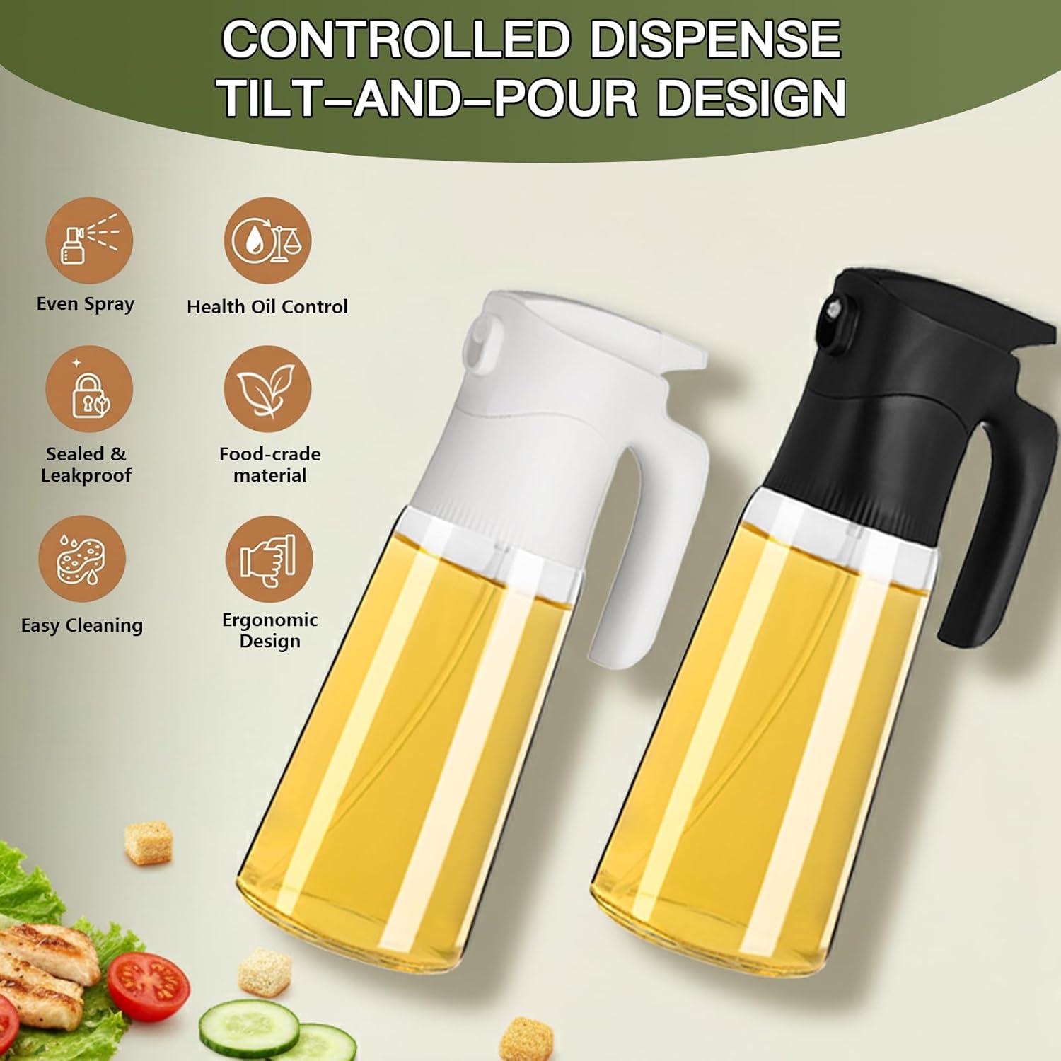 Botella Spray de Aceite de Oliva NYXVAULT 300ml Vidrio Negro