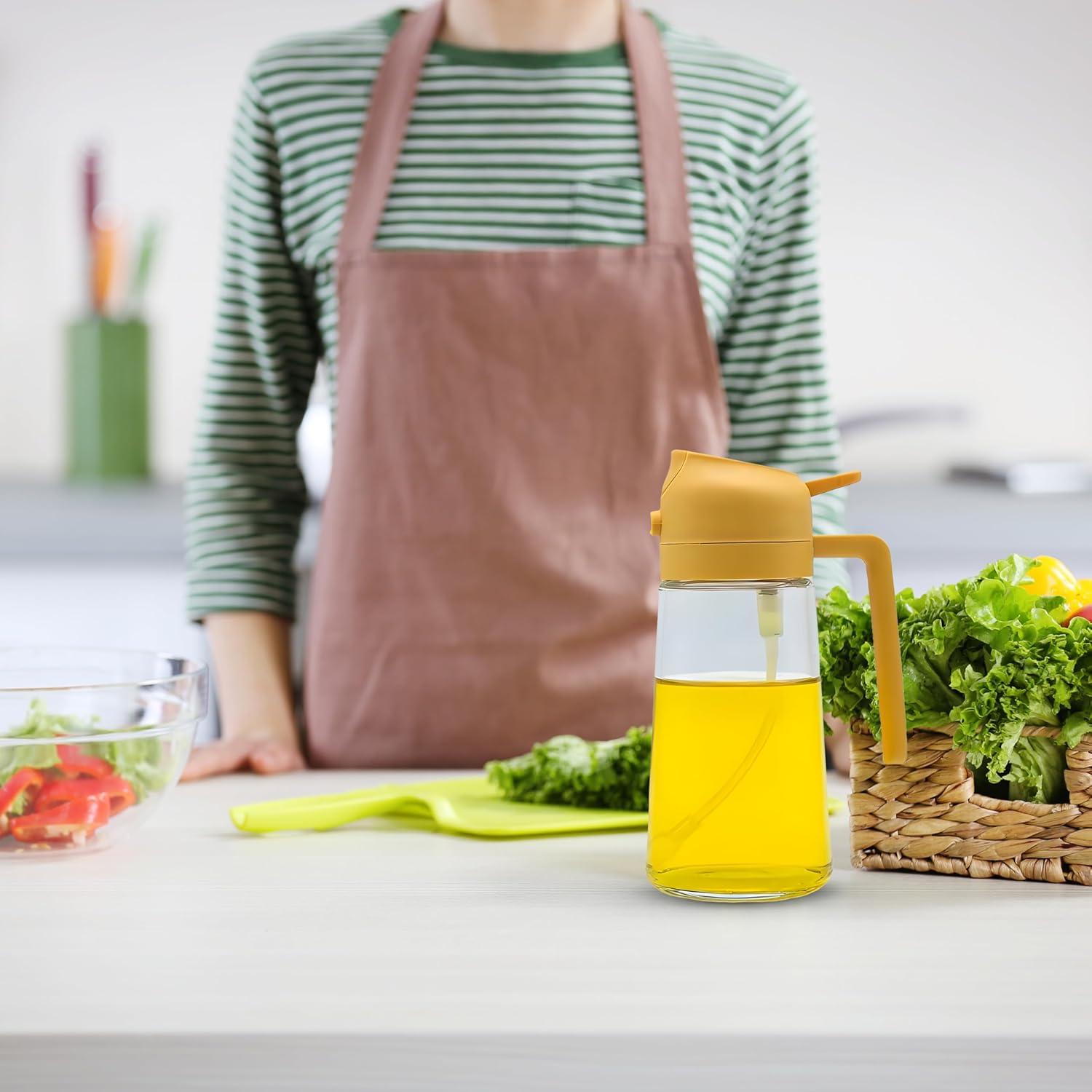 Rociador de Aceite de Oliva AROMAFINA 470ml 2 en 1 Vidrio