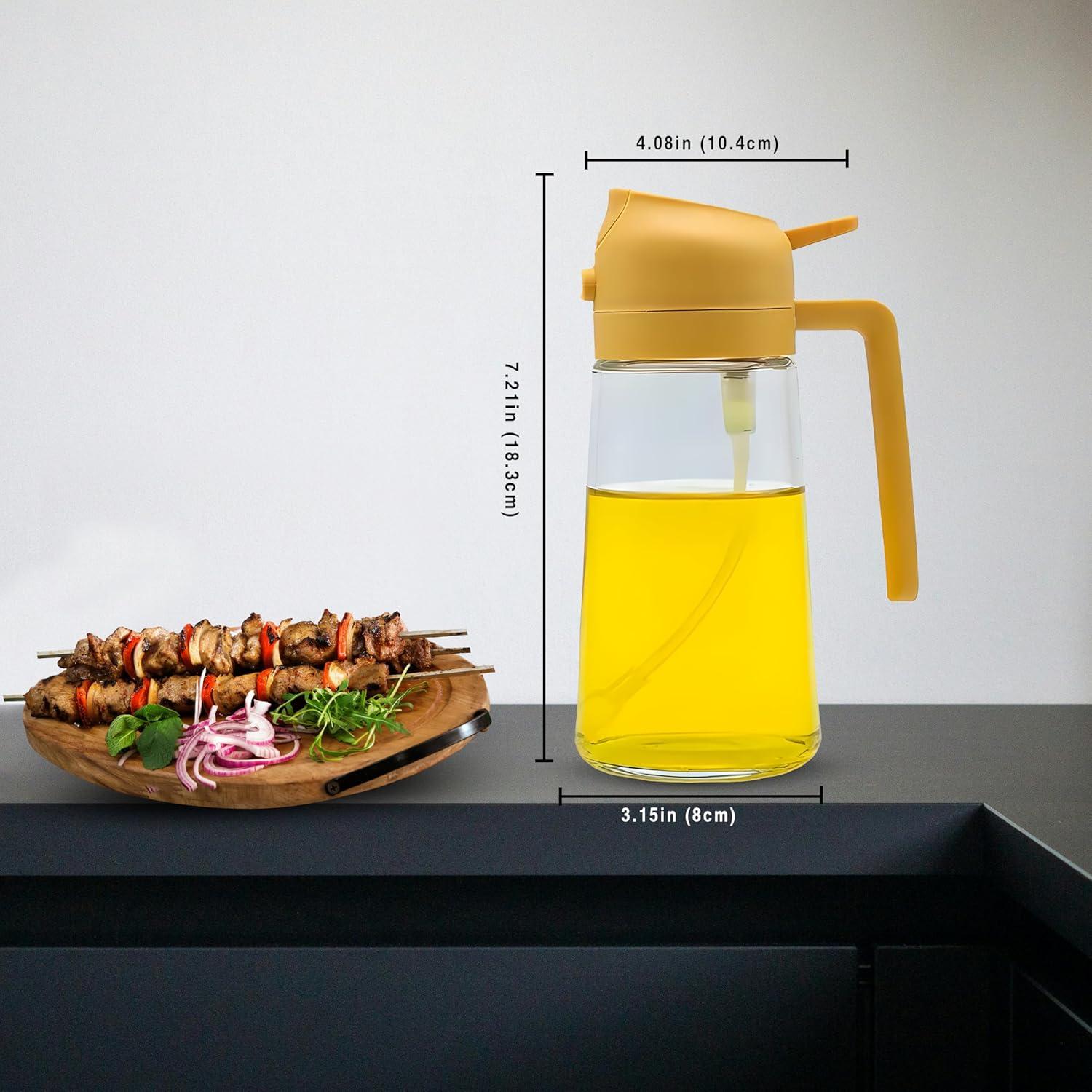 Rociador de Aceite de Oliva AROMAFINA 470ml 2 en 1 Vidrio