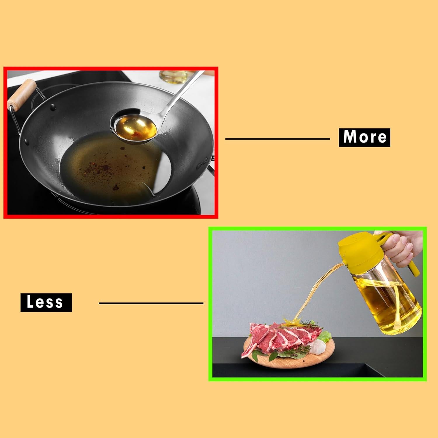 Rociador de Aceite de Oliva AROMAFINA 470ml 2 en 1 Vidrio