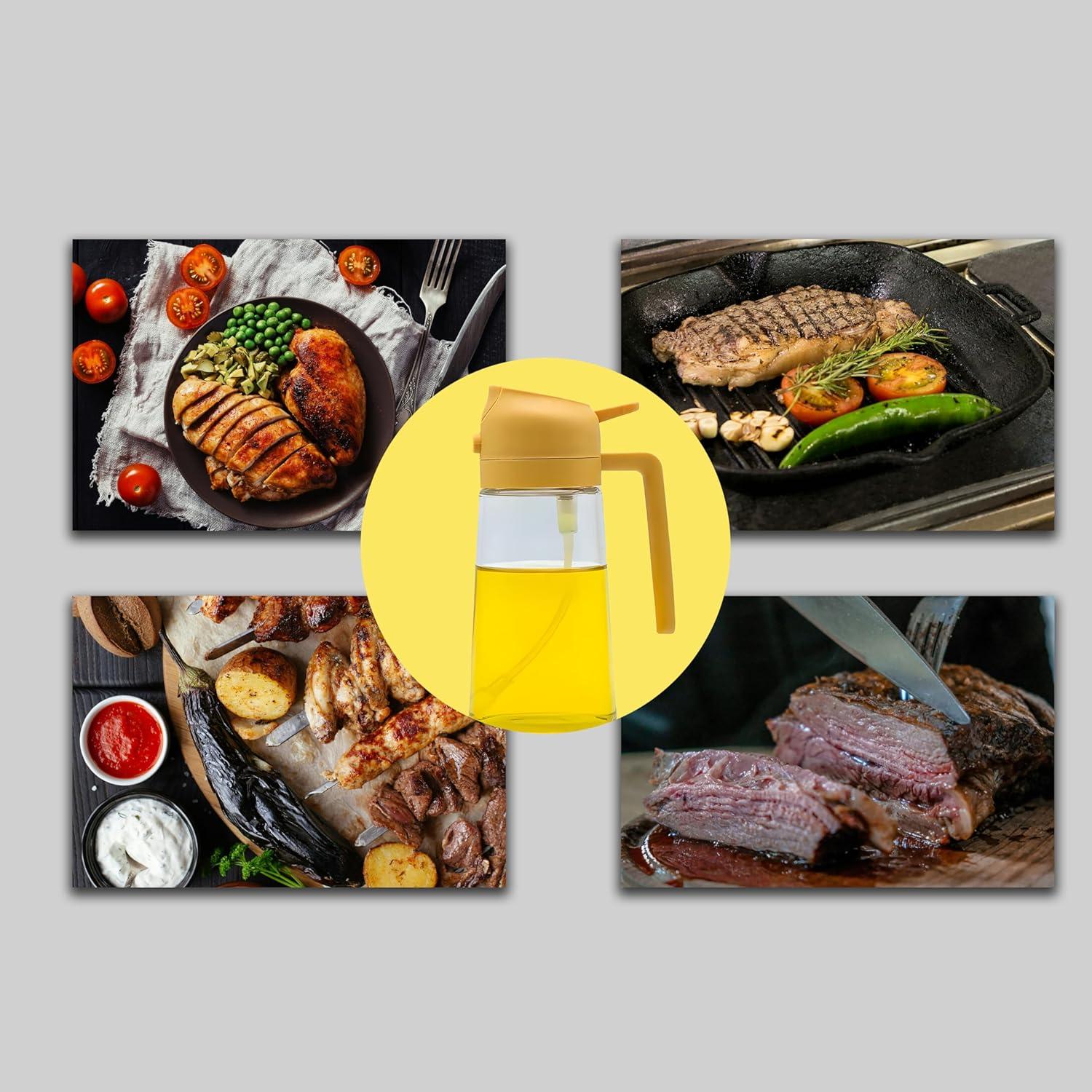 Rociador de Aceite de Oliva AROMAFINA 470ml 2 en 1 Vidrio