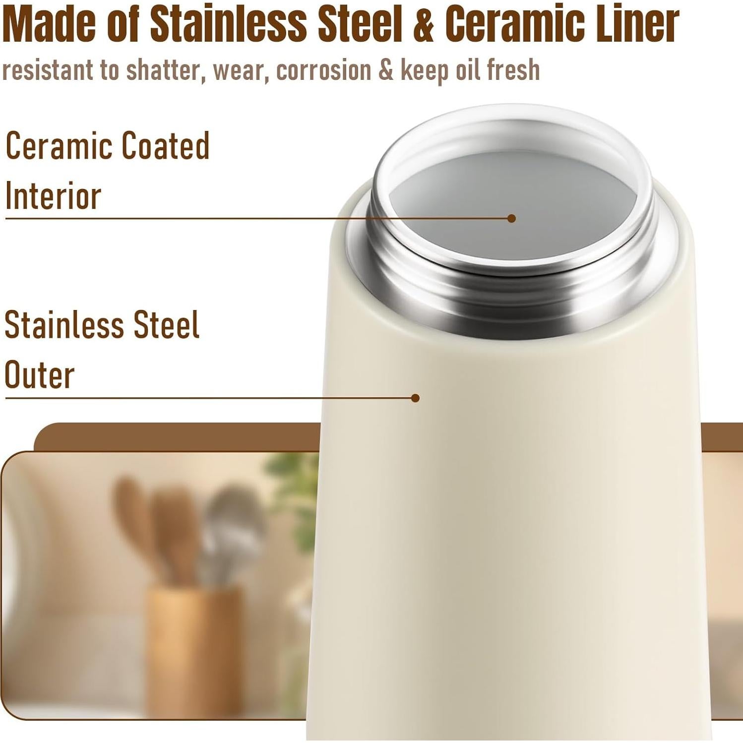 Rociador de Aceite Baalaka 16oz Acero Inoxidable Negro