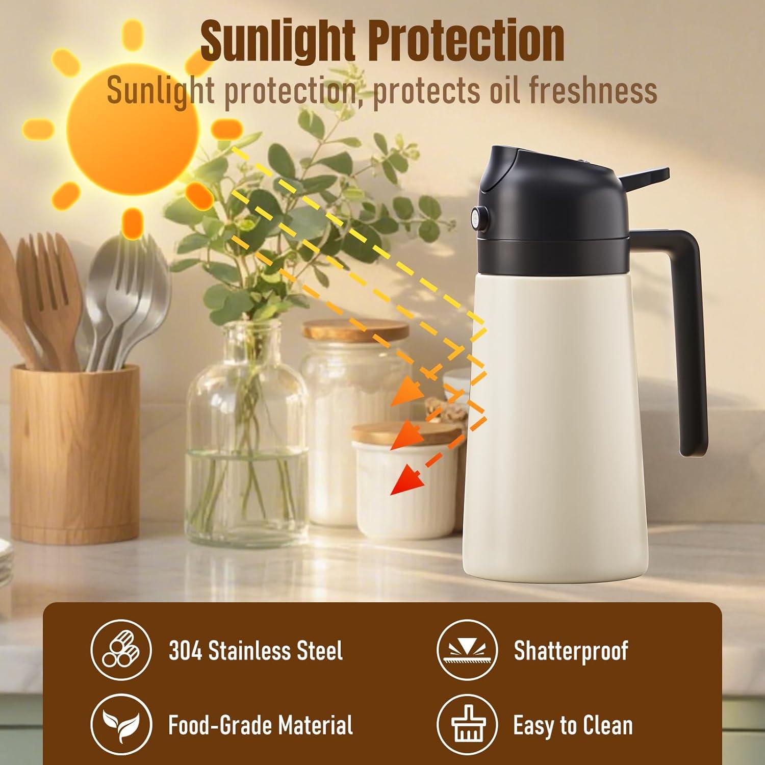 Rociador de Aceite Baalaka 16oz Acero Inoxidable Negro