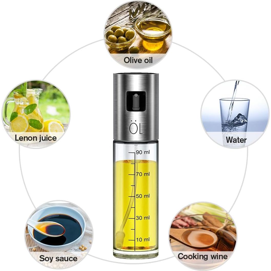 Rociador de Aceite Leaflai 100ml Vidrio Antifugas Cocina