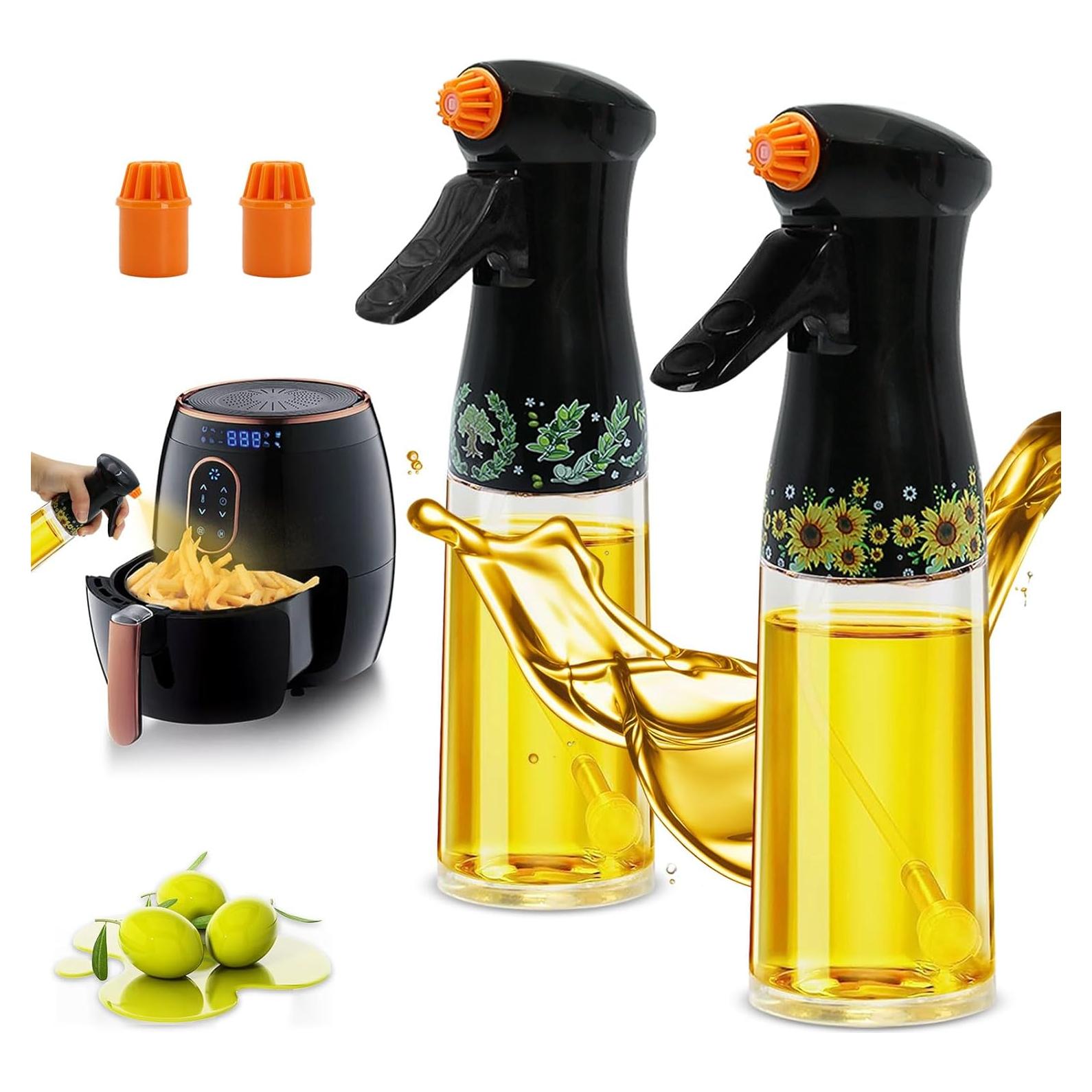 Paquete de 2 pulverizadores de aceite Dexspoeny 200ml vidrio