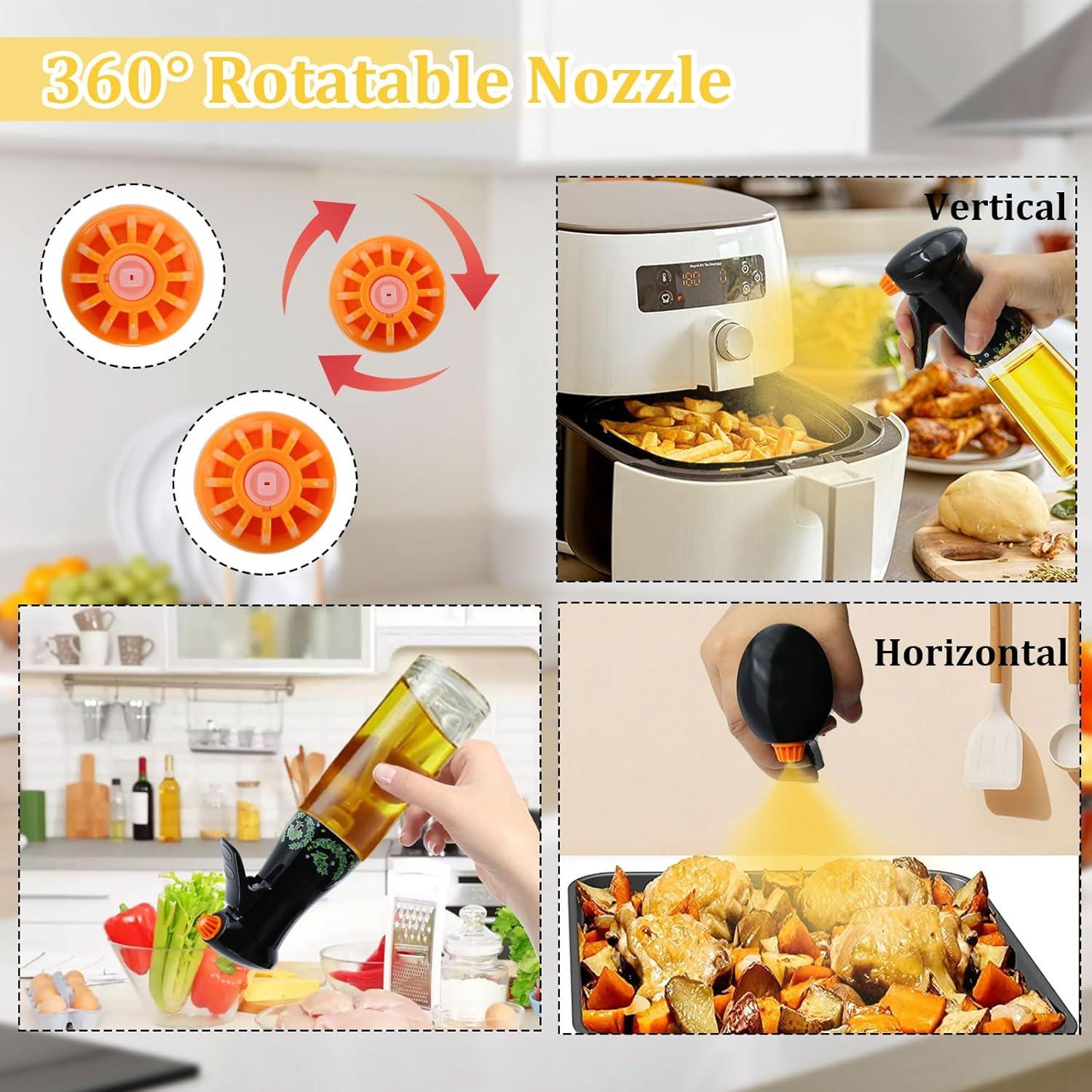 Paquete de 2 pulverizadores de aceite Dexspoeny 200ml vidrio