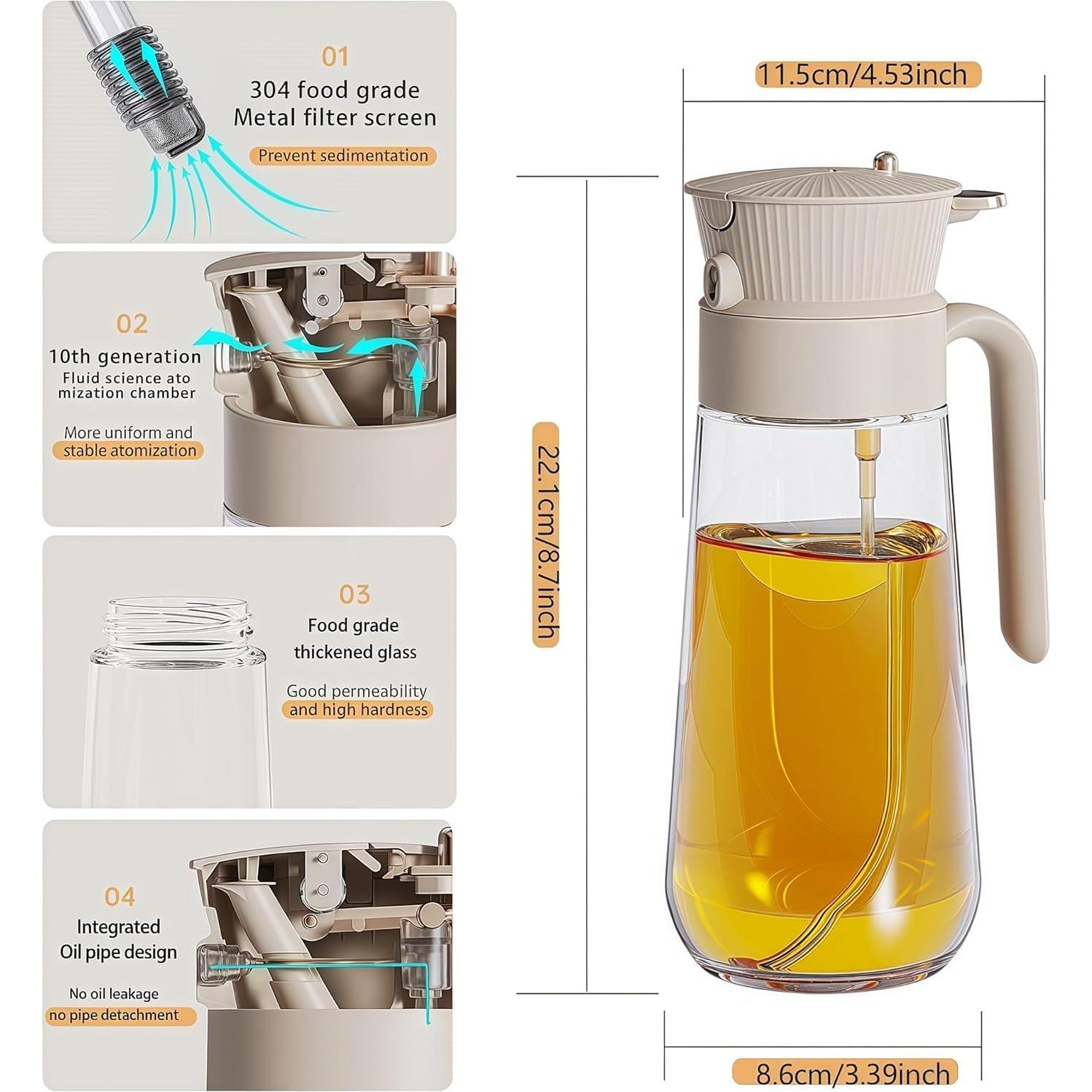 Botella Dispensadora de Aceite de Oliva 550ml Keaixinyu