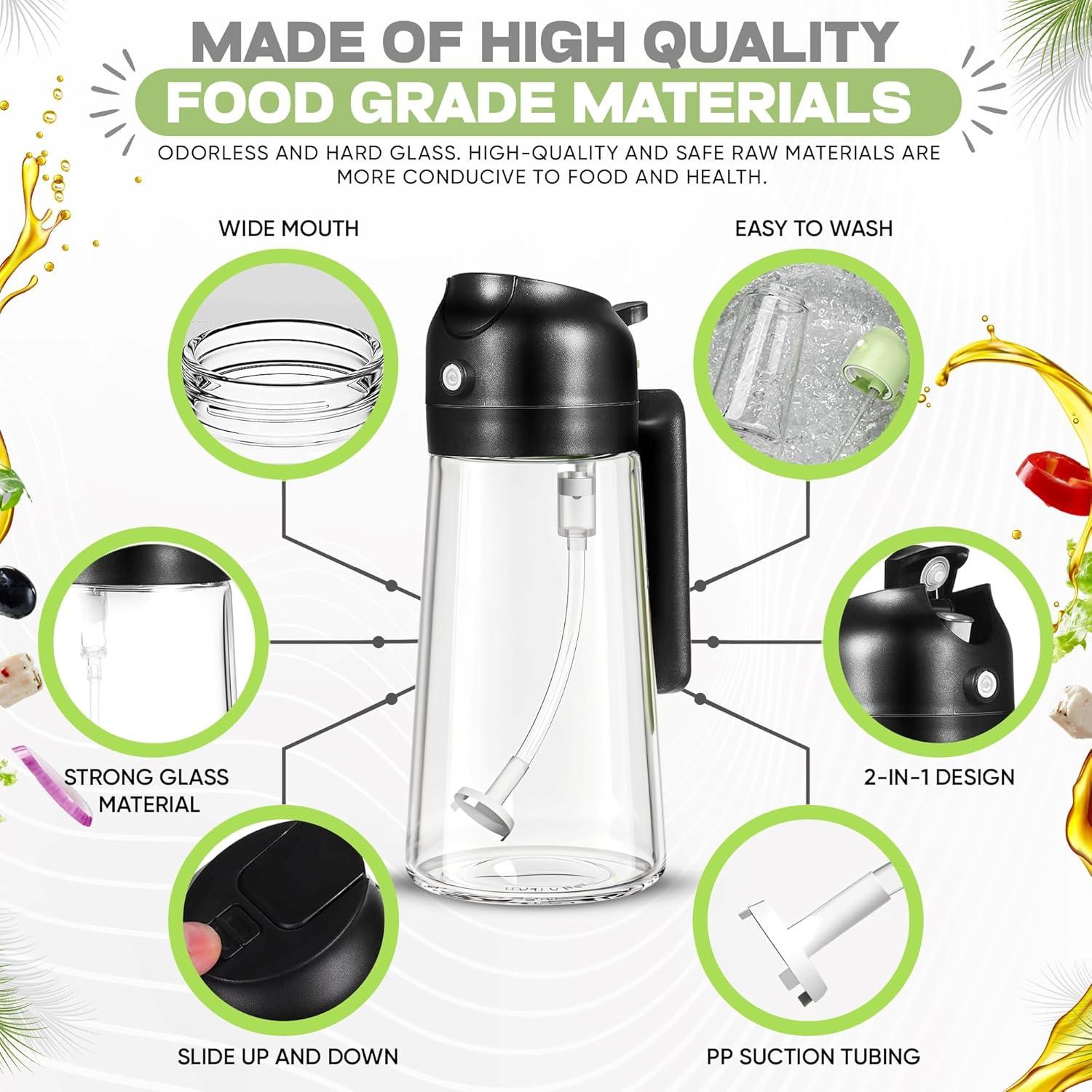 Rociador de Aceite SADAT 470ml Vidrio Grado Alimenticio