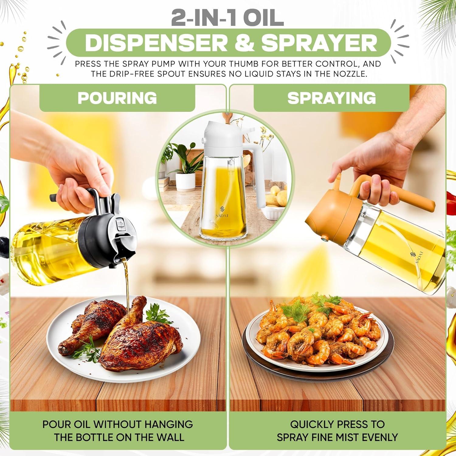 Rociador de Aceite SADAT 470ml Vidrio Grado Alimenticio