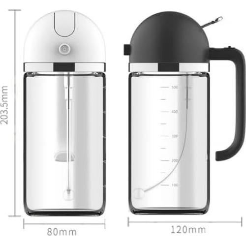 Botella dispensadora de aceite KIMCEN HOME 500ml vidrio blanco