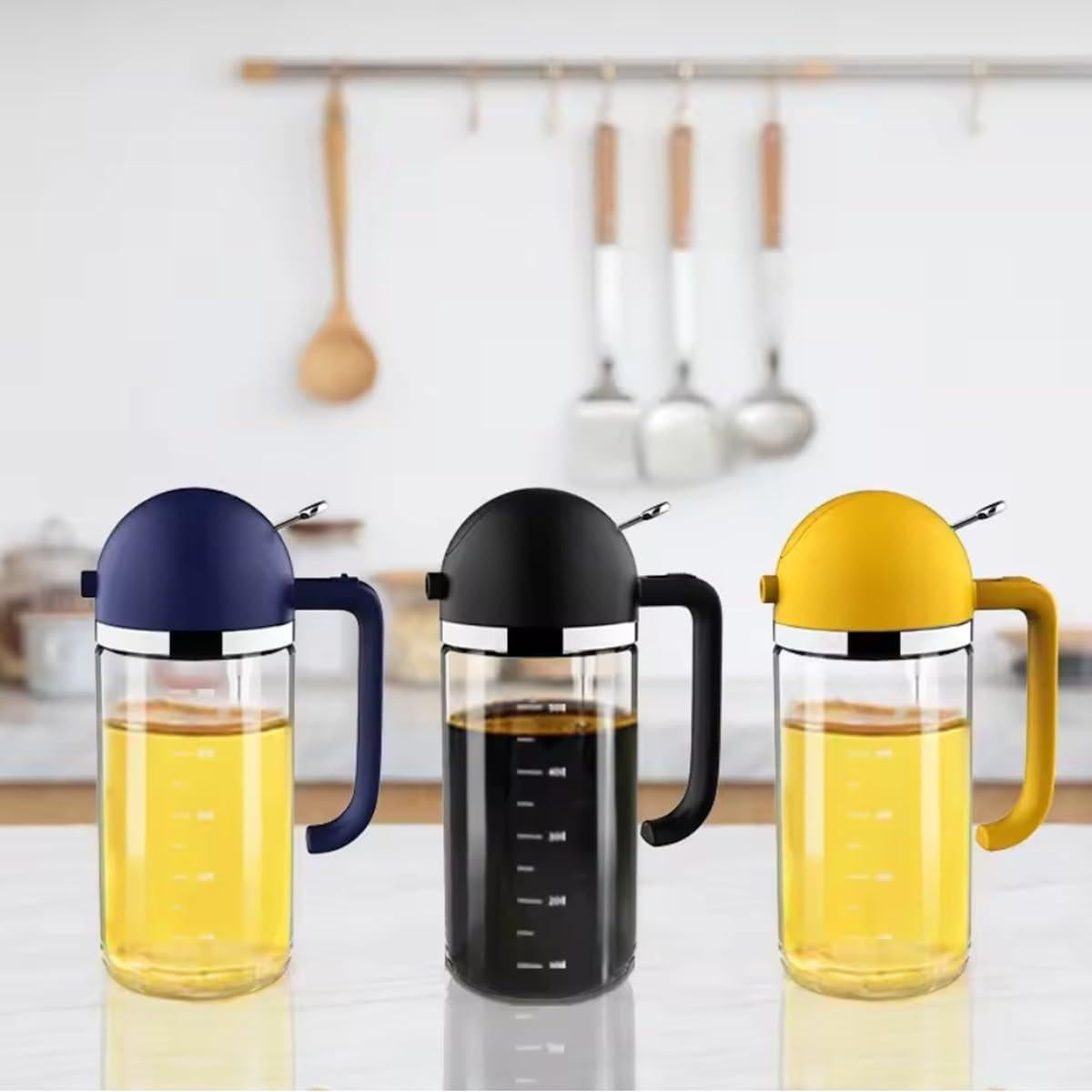 Botella dispensadora de aceite KIMCEN HOME 500ml vidrio blanco