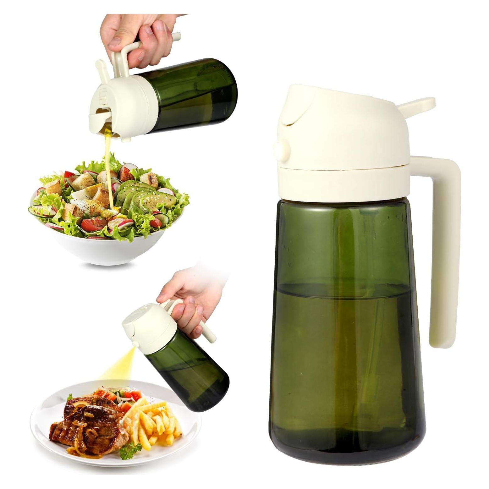 Botella Spray de Aceite de Oliva 470ml A prueba de Fugas - Blanco