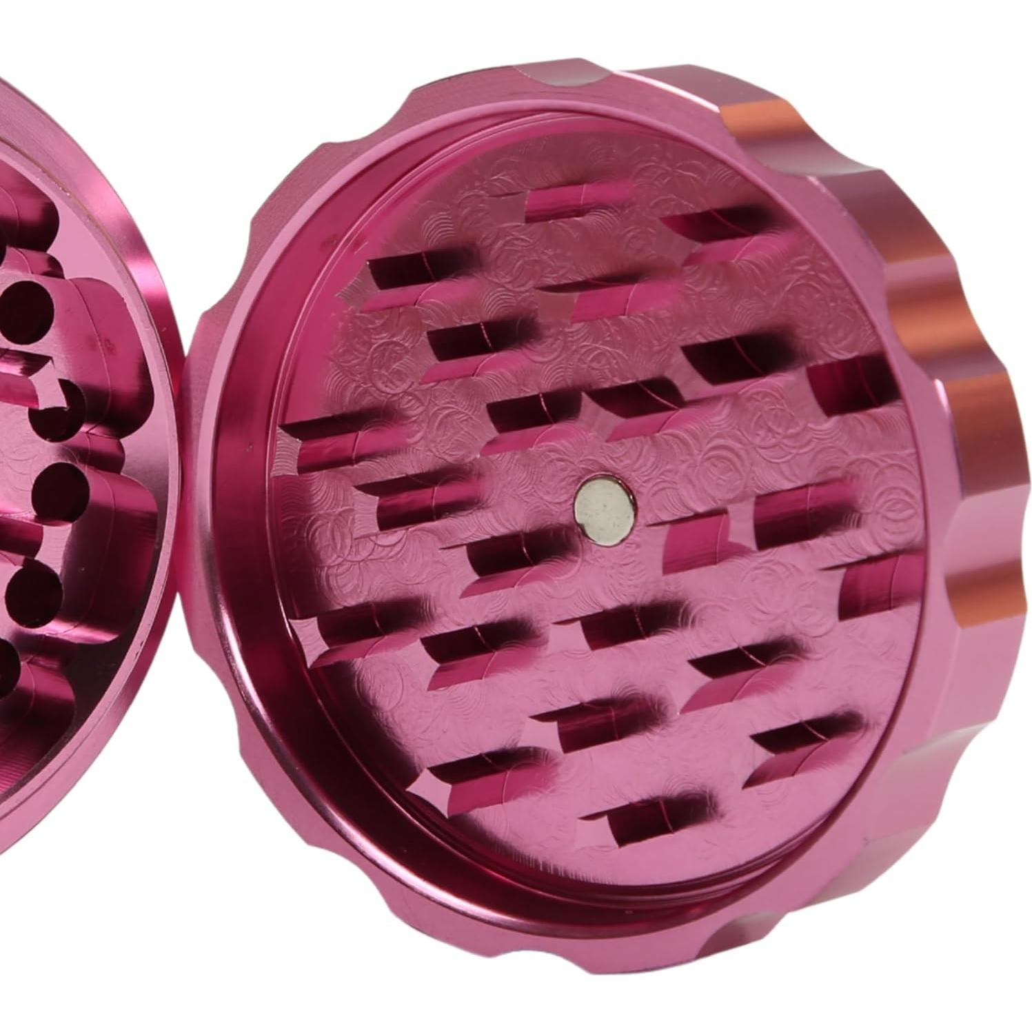 Grinder Manual MOONJELLY 2.5" Aluminio Rosa - Giro Rápido