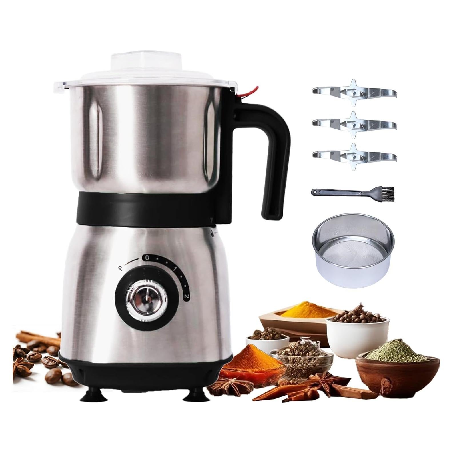 Molino Eléctrico de Granos 500W - Cuchillas Acero Inoxidable