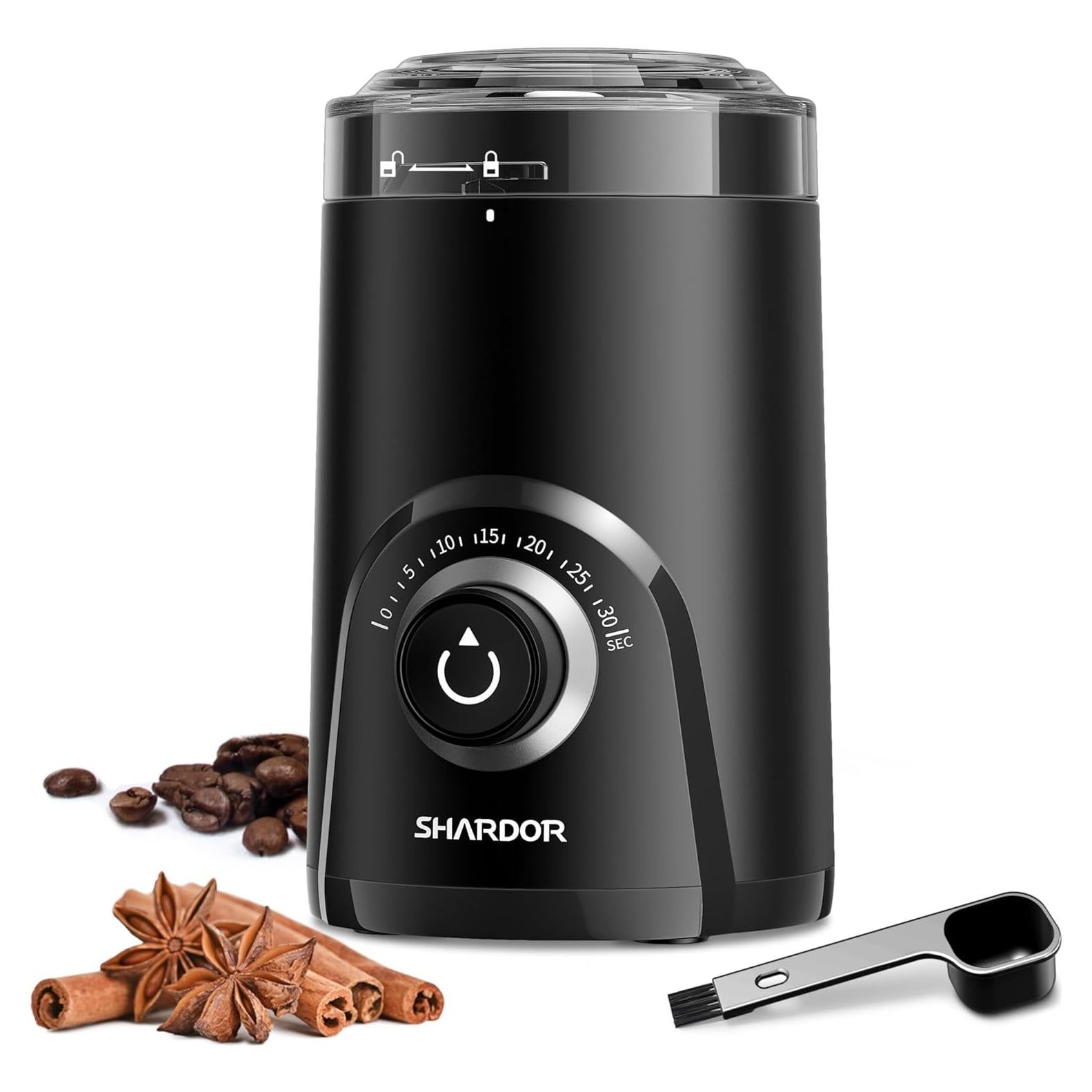 Molino de café eléctrico SHARDOR CG0802, silencioso y ajustable