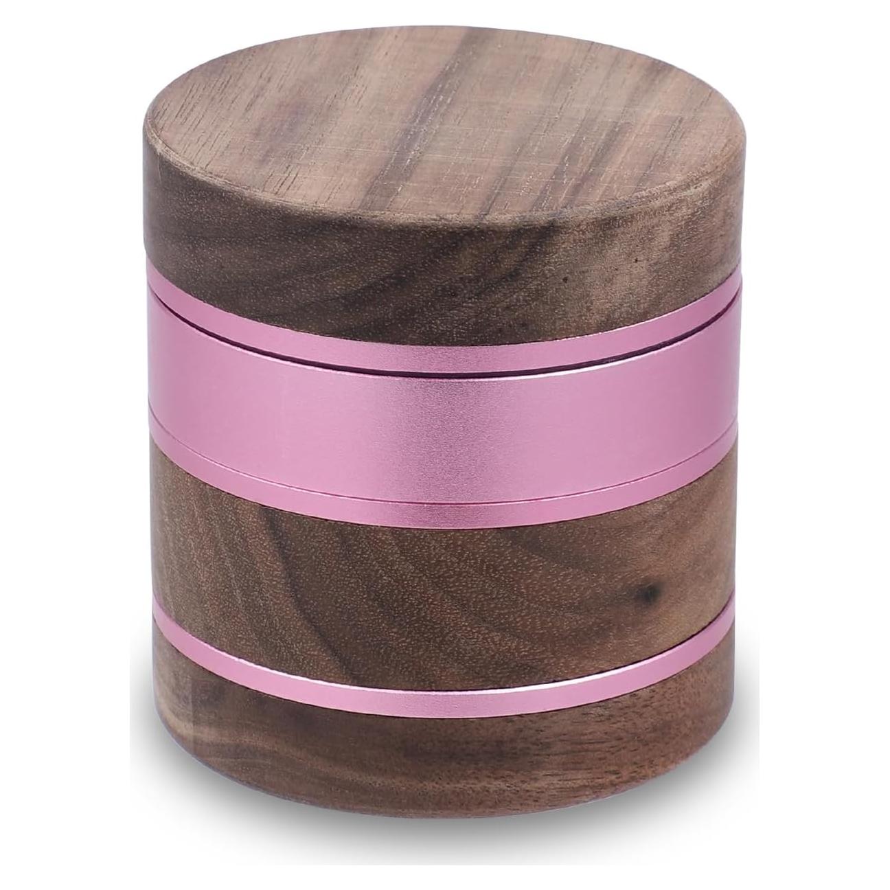 Molino de Especias Manual RUKIOO de Madera Rosa 6.35 cm