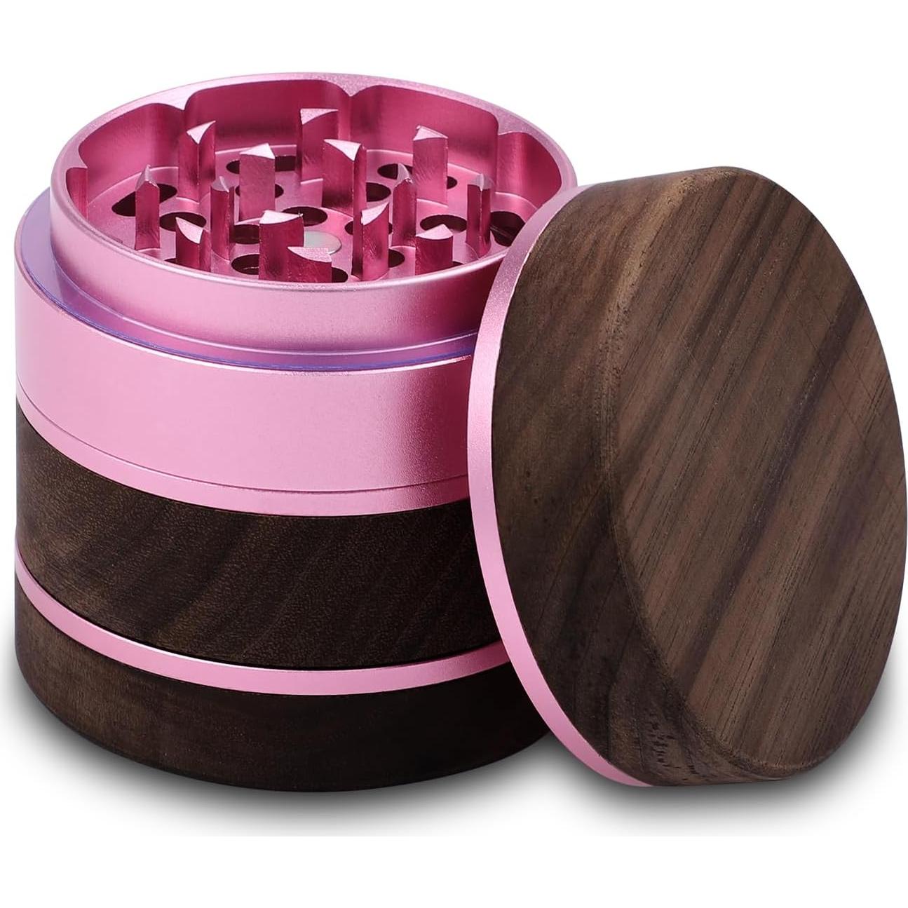 Molino de Especias Manual RUKIOO de Madera Rosa 6.35 cm