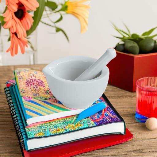 Mortero y Mano de Cerámica Comebuywide 8.13 cm Blanco