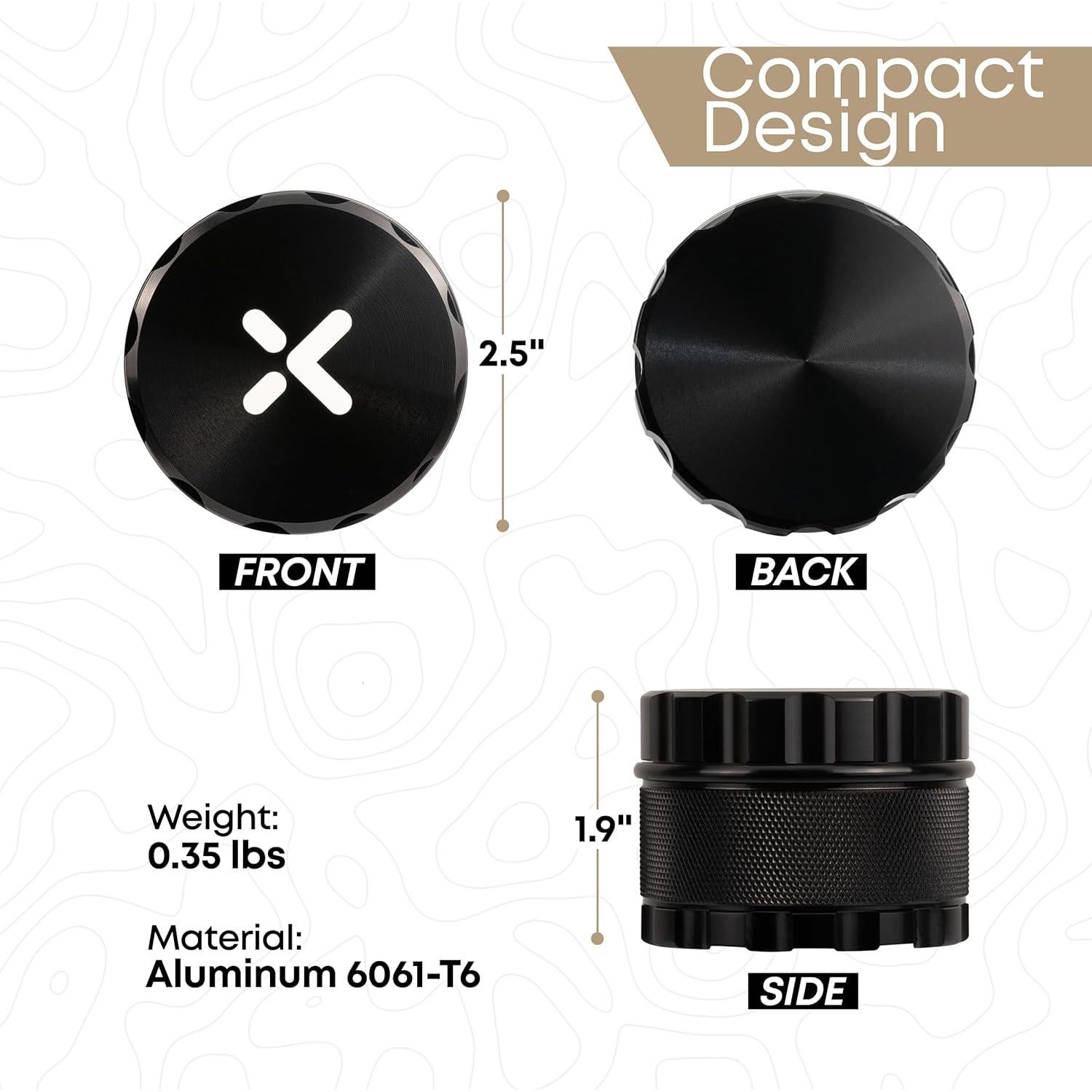 Molinillo de Especias X KNOX 6.35 cm Aluminio Negro