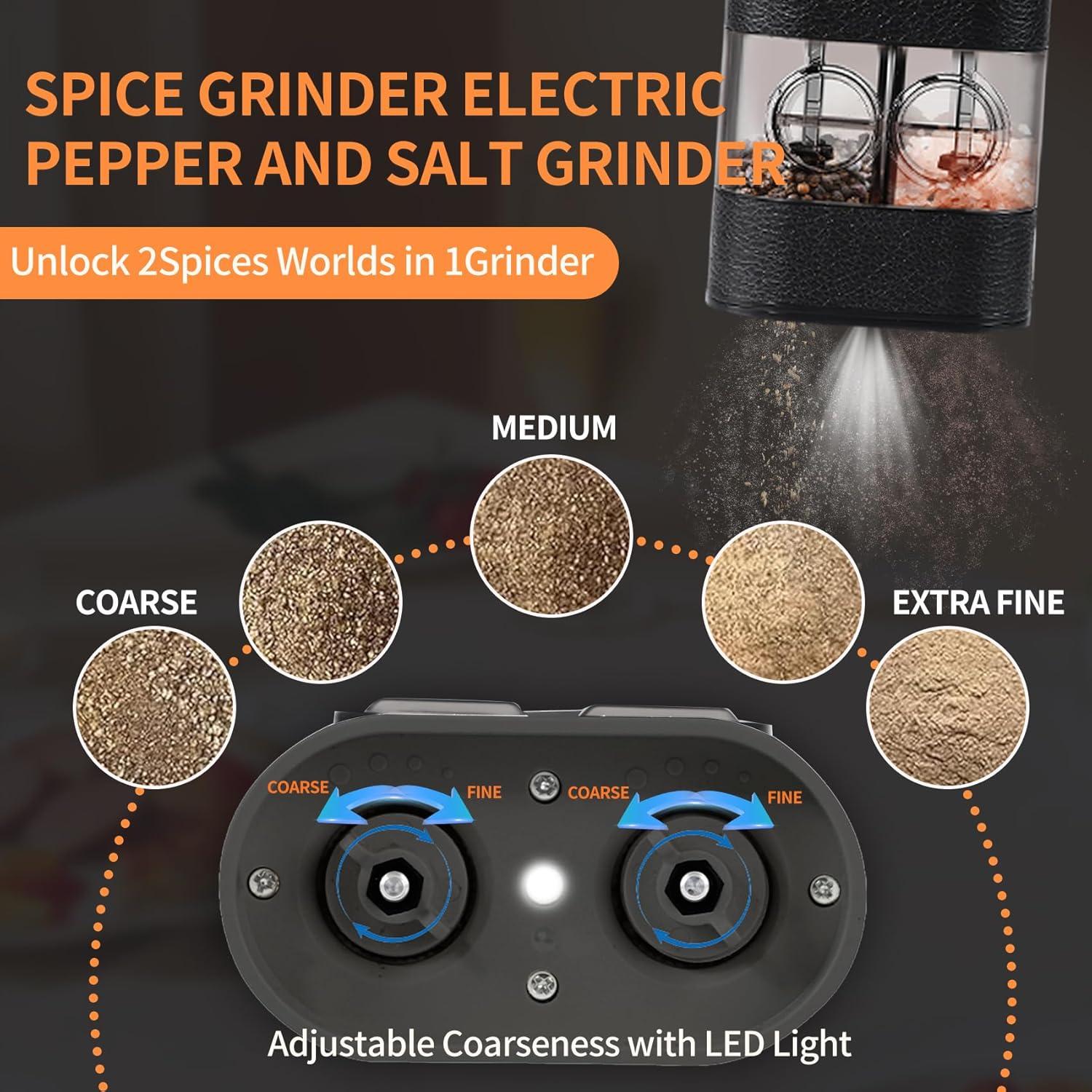 Molino eléctrico de sal y pimienta BoAn recargable USB-C