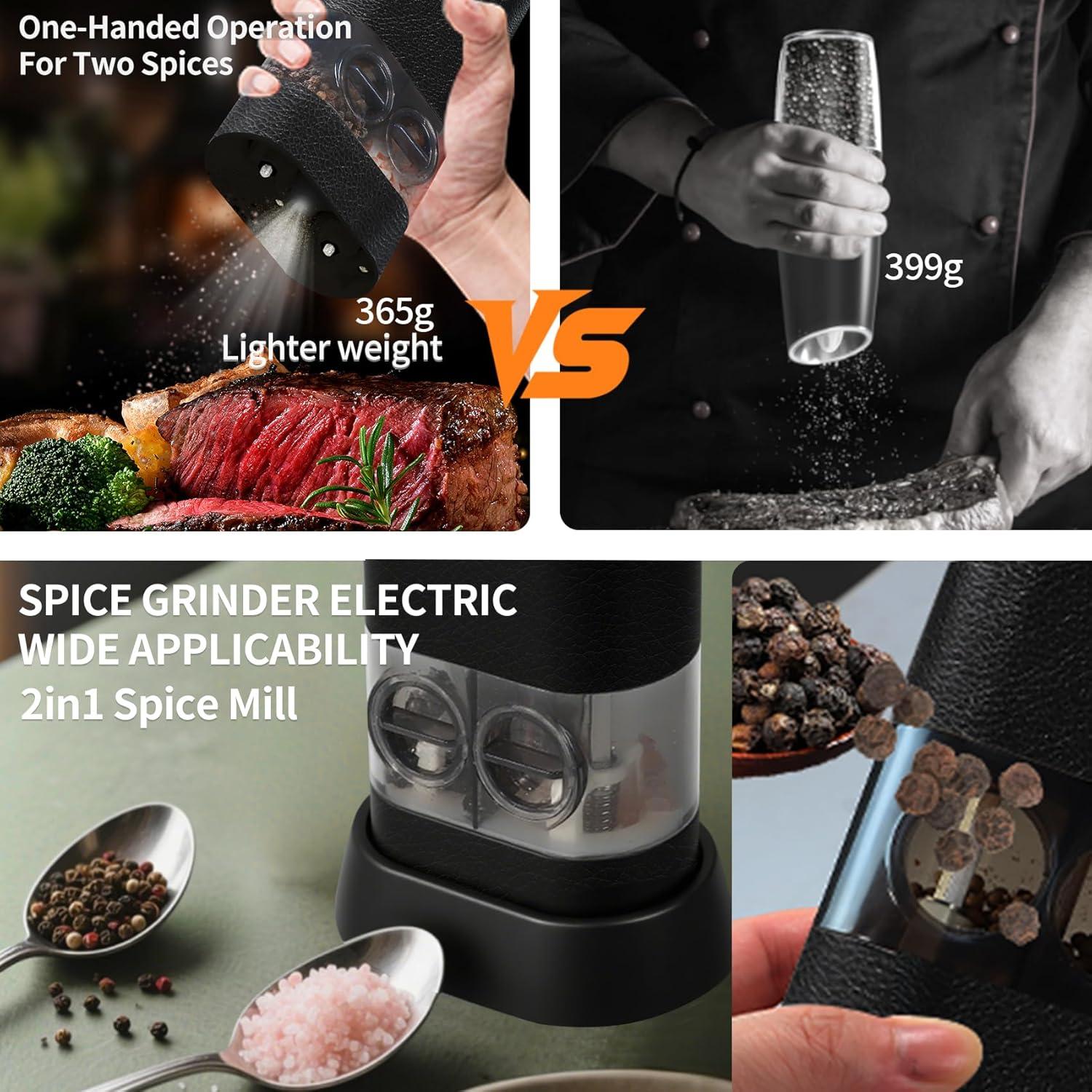 Molino eléctrico de sal y pimienta BoAn recargable USB-C