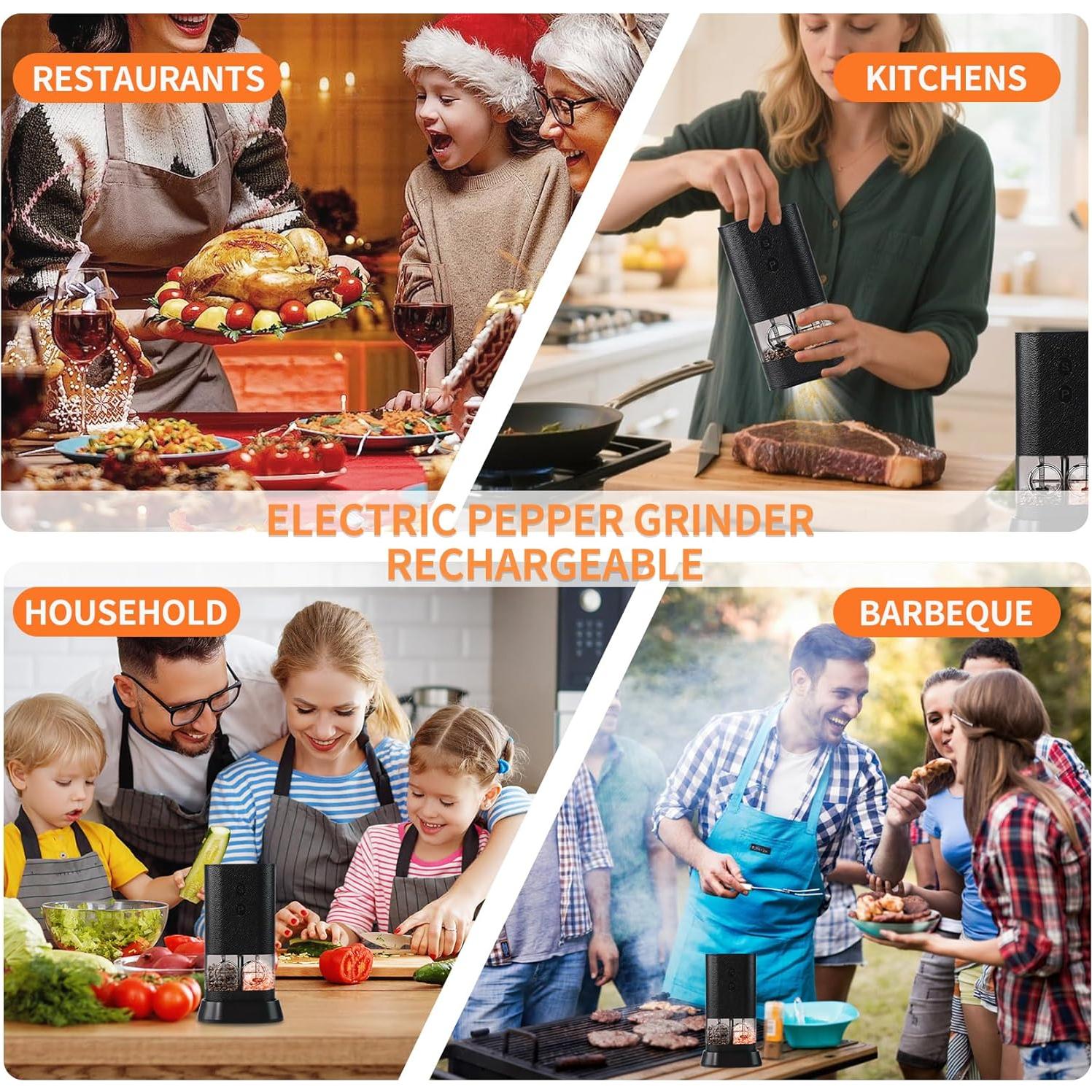 Molino eléctrico de sal y pimienta BoAn recargable USB-C