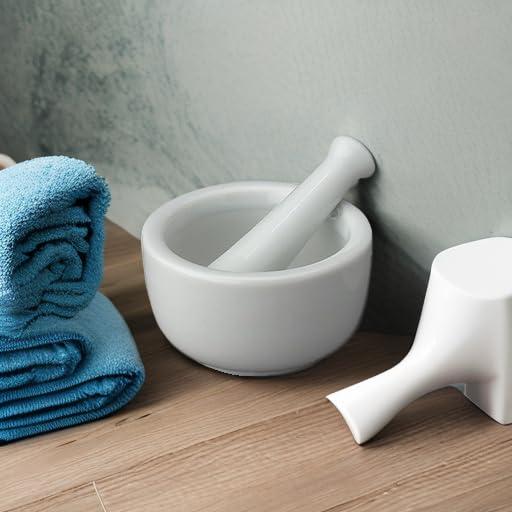 Juego de Mortero y Mano HIC Kitchen Porcelana 6.99 cm