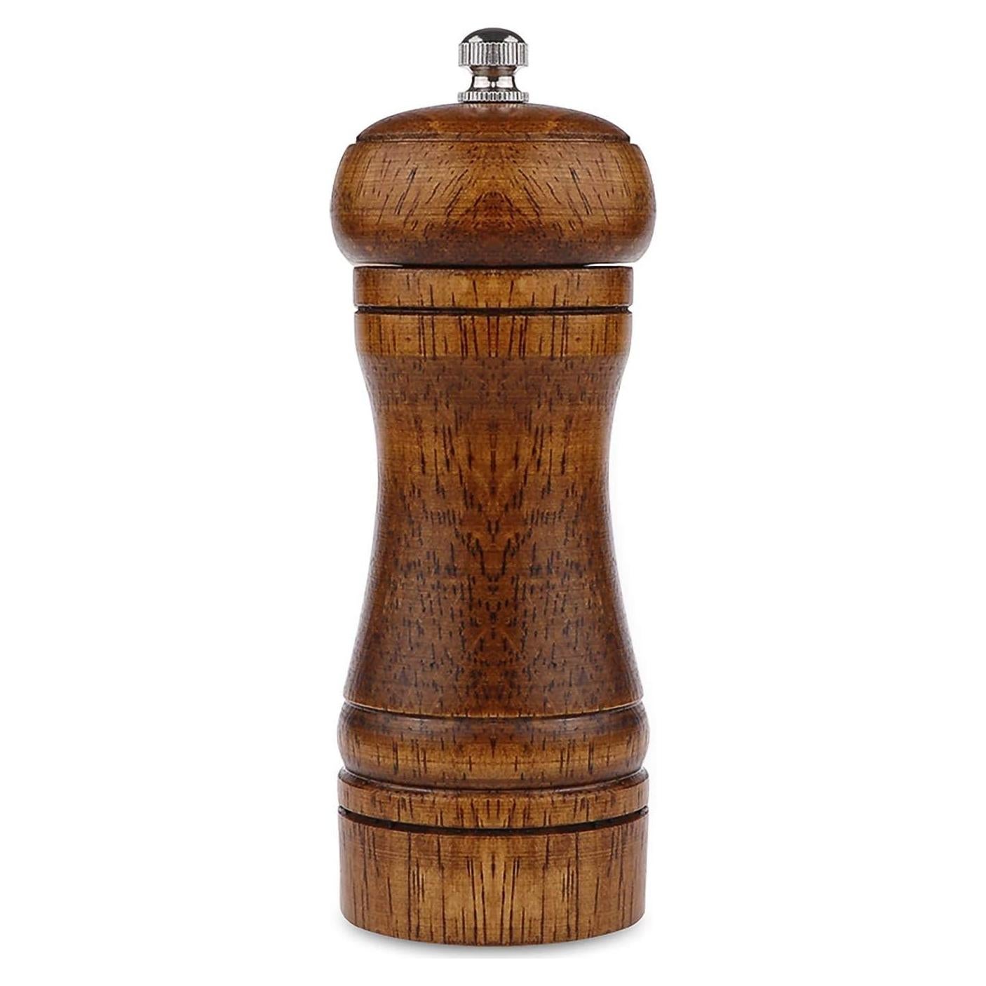 Molino de Pimienta Powstro 5 Pulgadas de Roble Ajustable