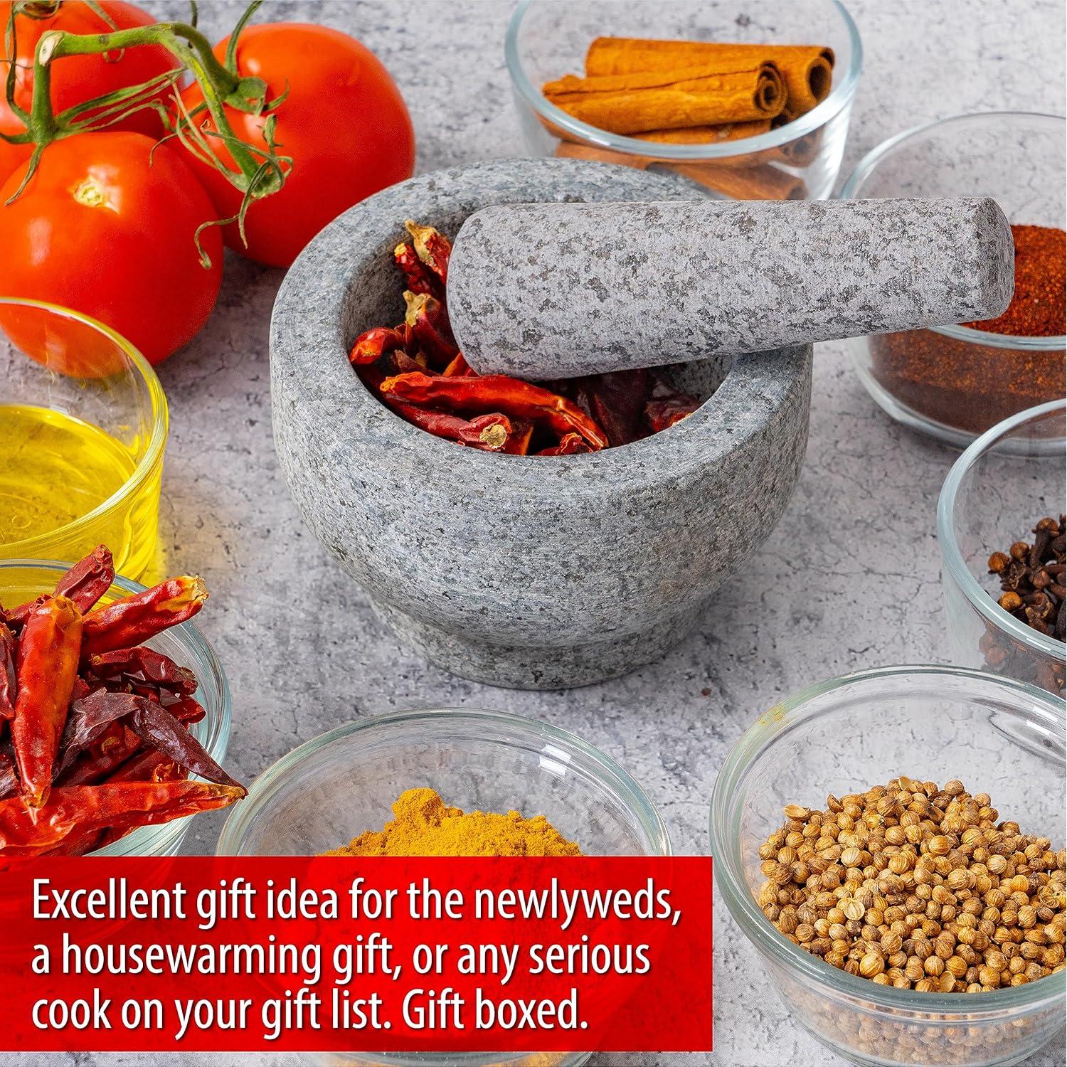 Conjunto Mortero y Mano Maxam de Granito 13 cm - 1 Taza