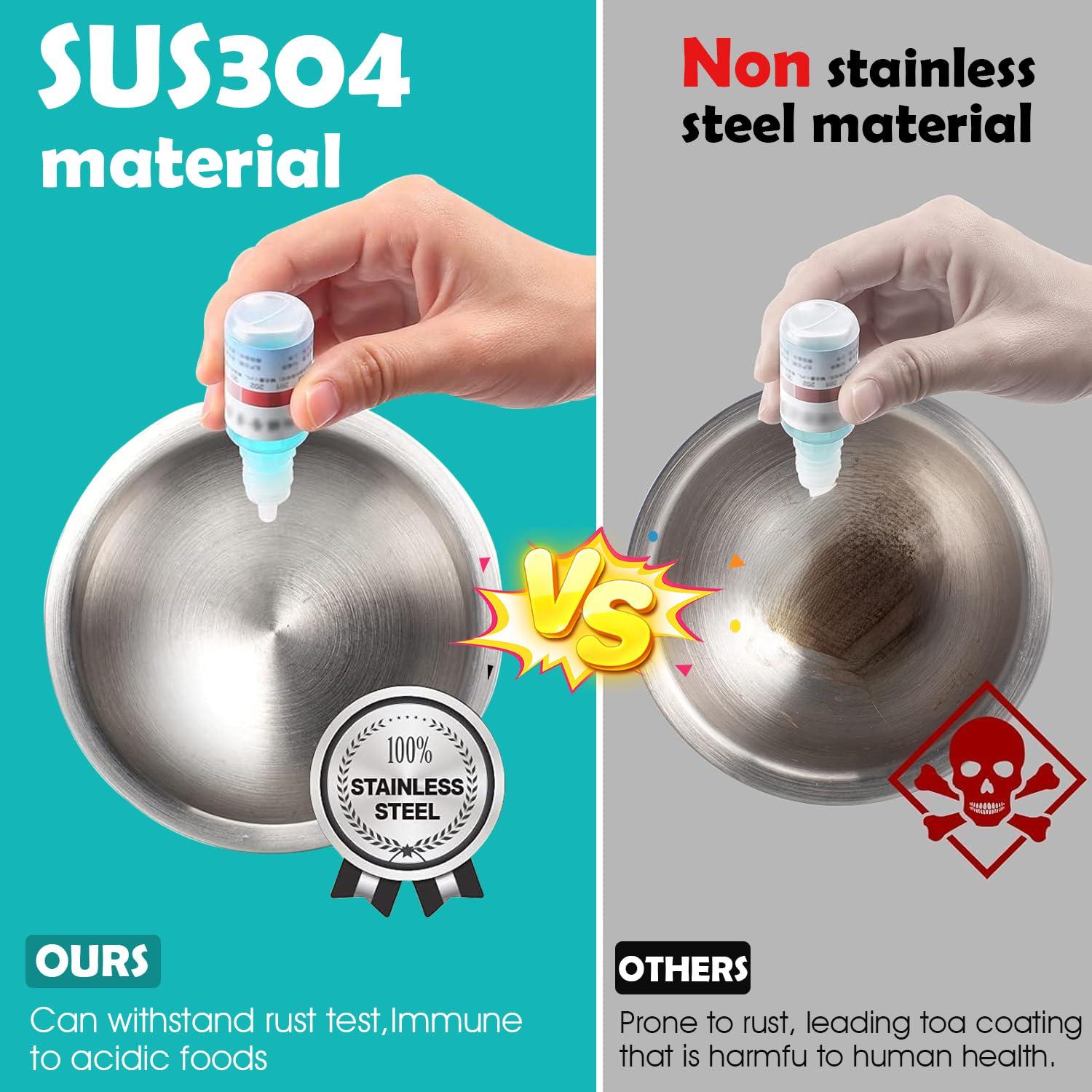 Mortero y Maja de Acero Inoxidable Chemlliy 5" Antideslizante