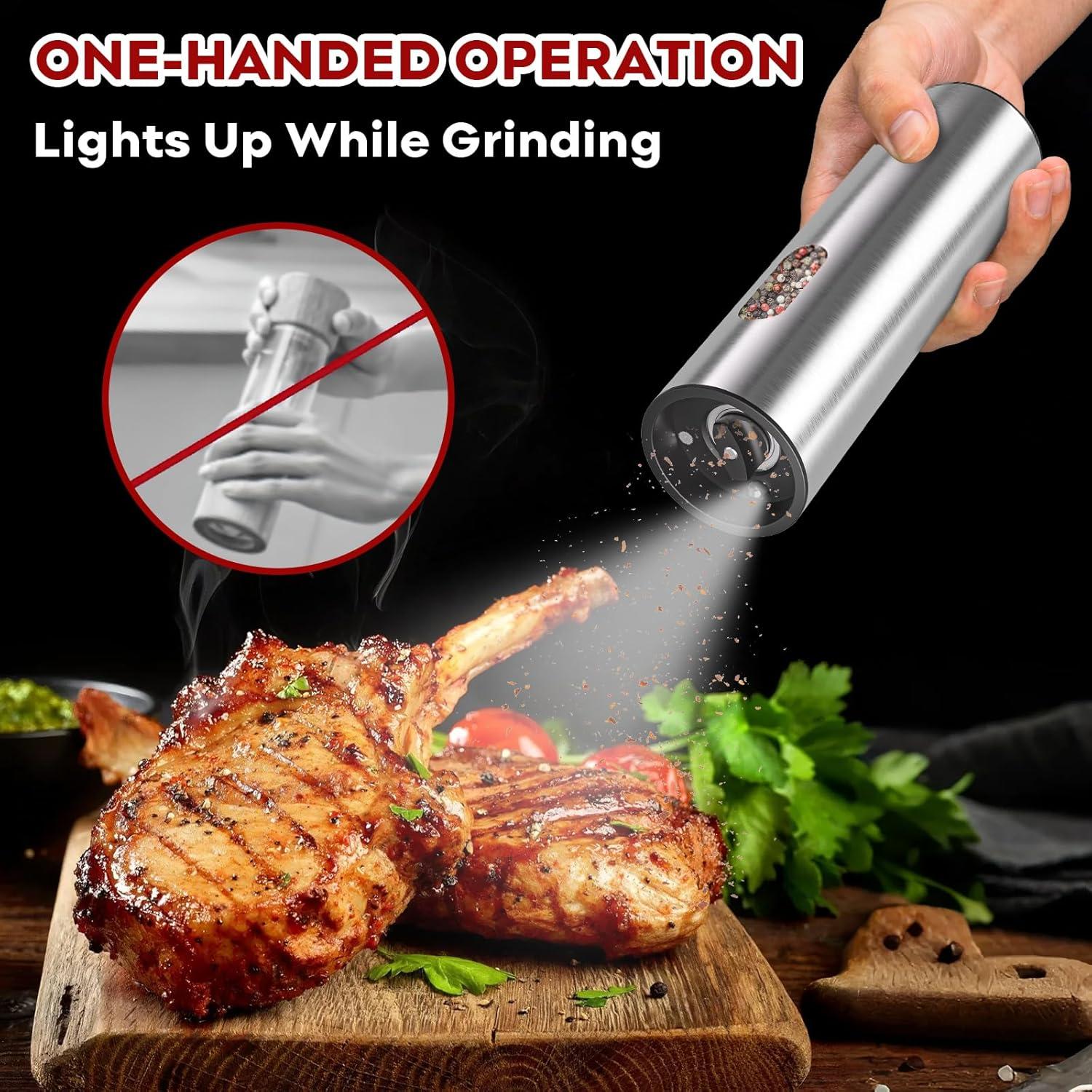 Juego de Molinillos Eléctricos de Sal y Pimienta Uvellgift 110ml