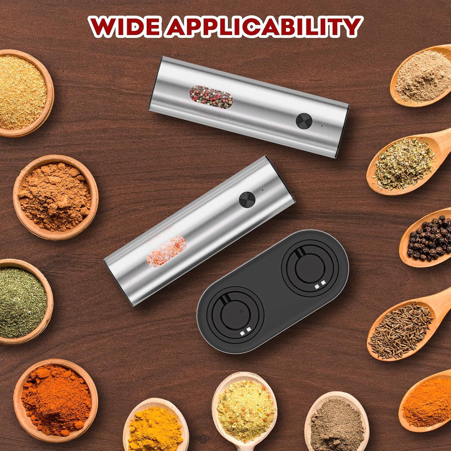 Juego de Molinillos Eléctricos de Sal y Pimienta Uvellgift 110ml