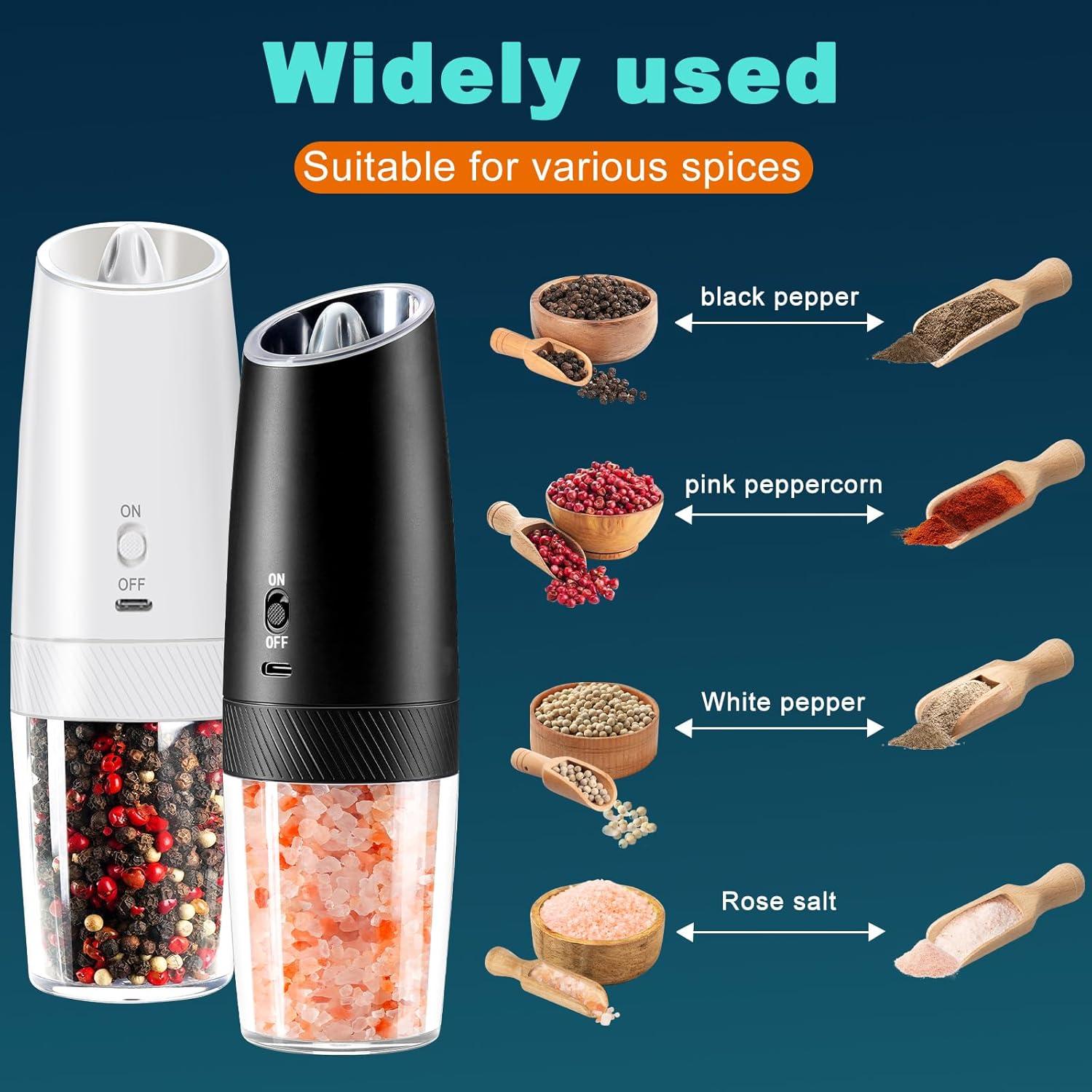 Juego de Molinillos Eléctricos de Sal y Pimienta LetGoShop 135ml