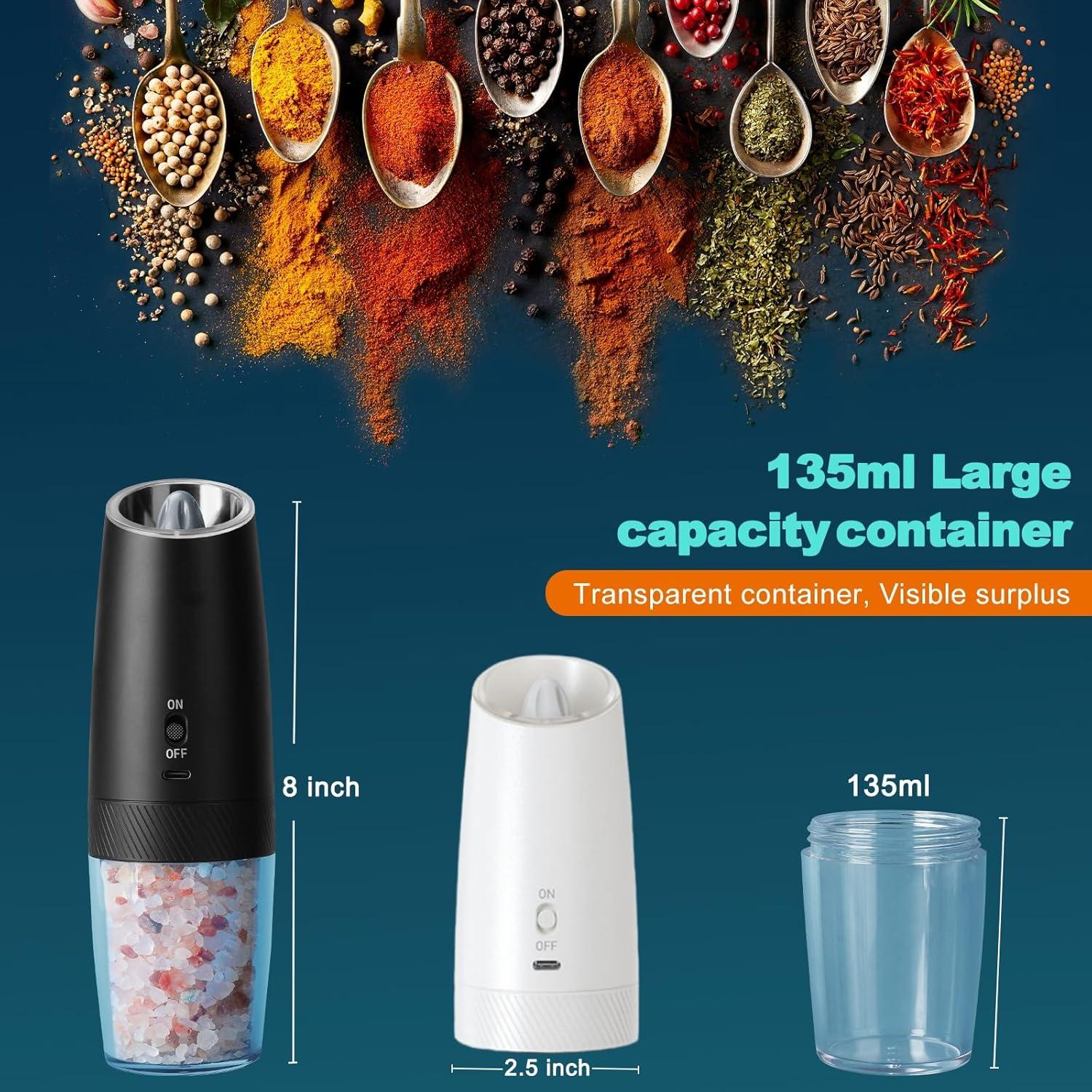 Juego de Molinillos Eléctricos de Sal y Pimienta LetGoShop 135ml