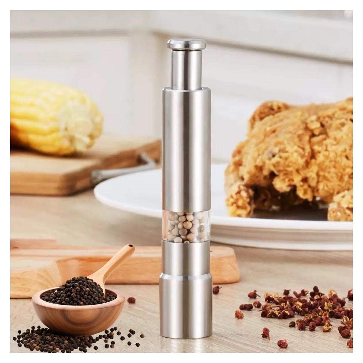 Molino de Pimienta Manual Genérico Acero Inoxidable 15 cm